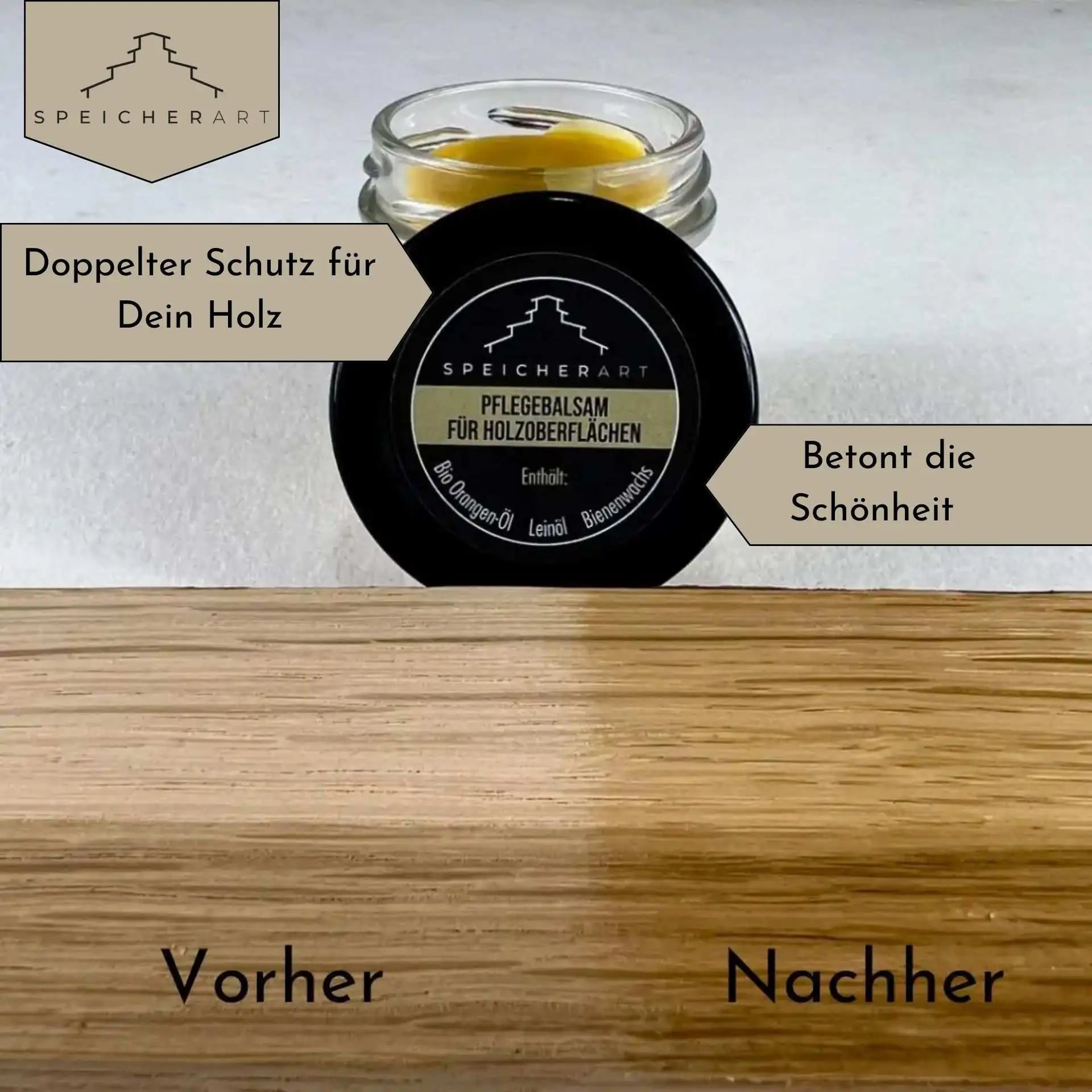 Natürlicher Glanz: Mit Ameno Holzwachs erstrahlt dein Holz in natürlichem Glanz und wird geschützt.