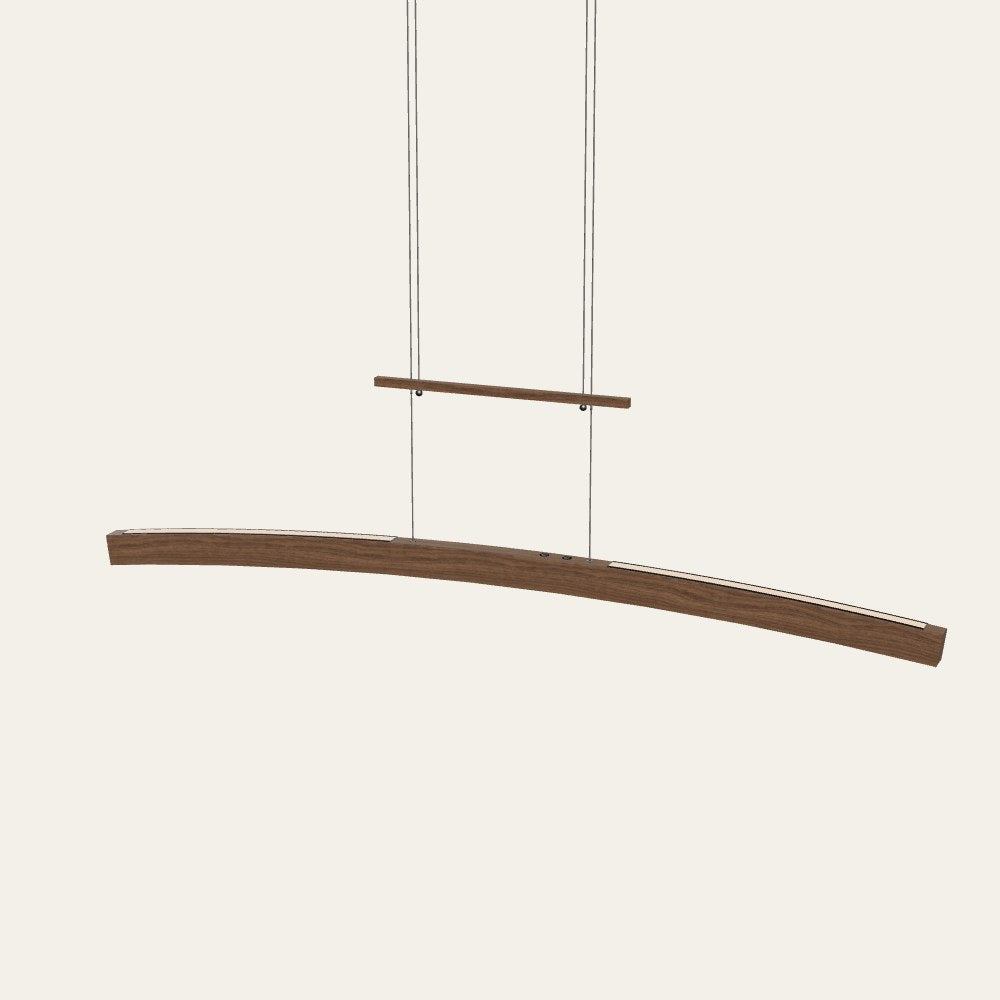 Novara · Walnuss · 150 cm · Dimmknopf · Wandfernbedienung · Smart Home · Abhängung über der Leuchte · Uplight außen
