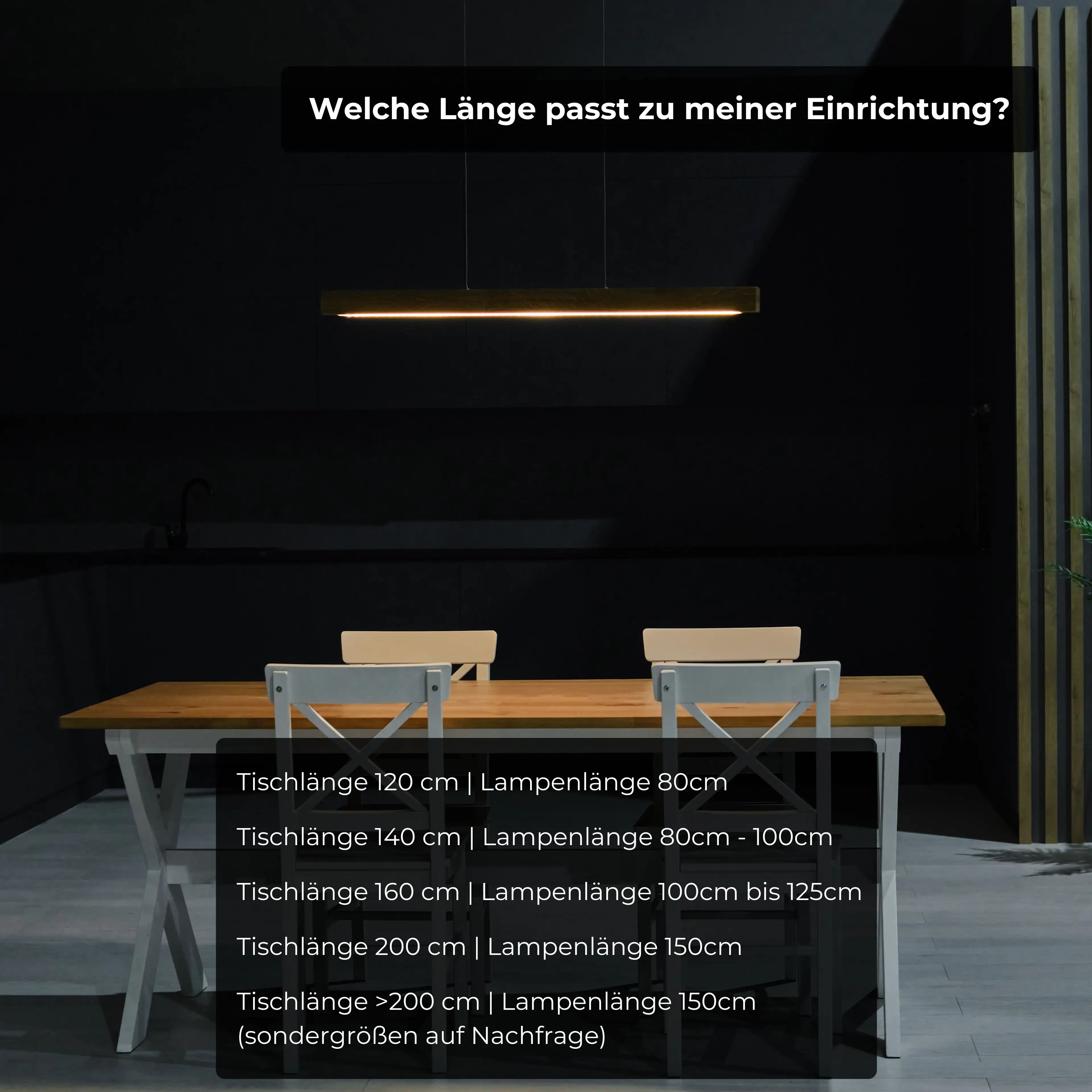 Holz-Hängelampe für den Essbereich – natürliches Licht, dezente Aufhängung & smarte Steuerung.