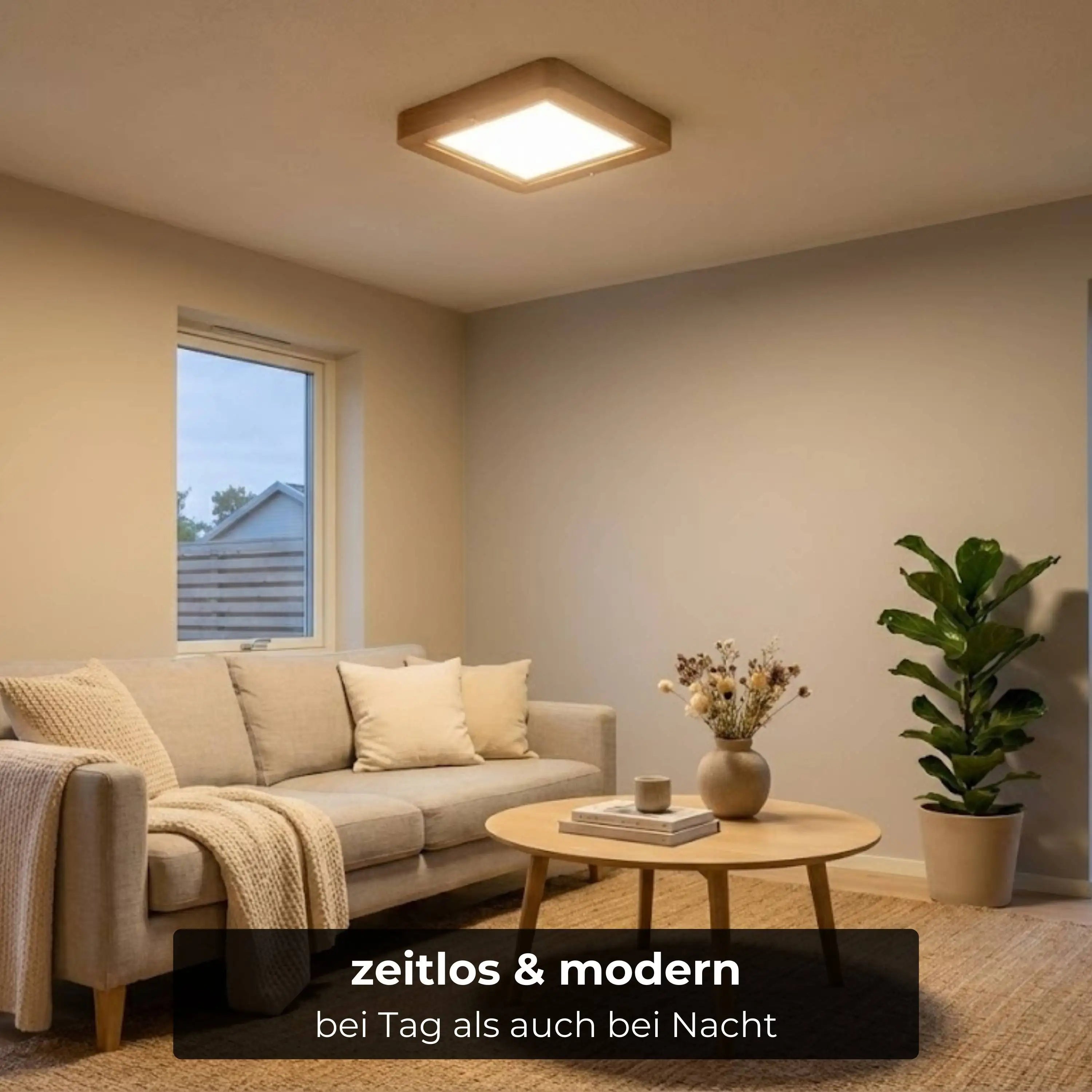 Designer-Deckenlampe aus Massivholz, LED-Deckenfluter – Ida