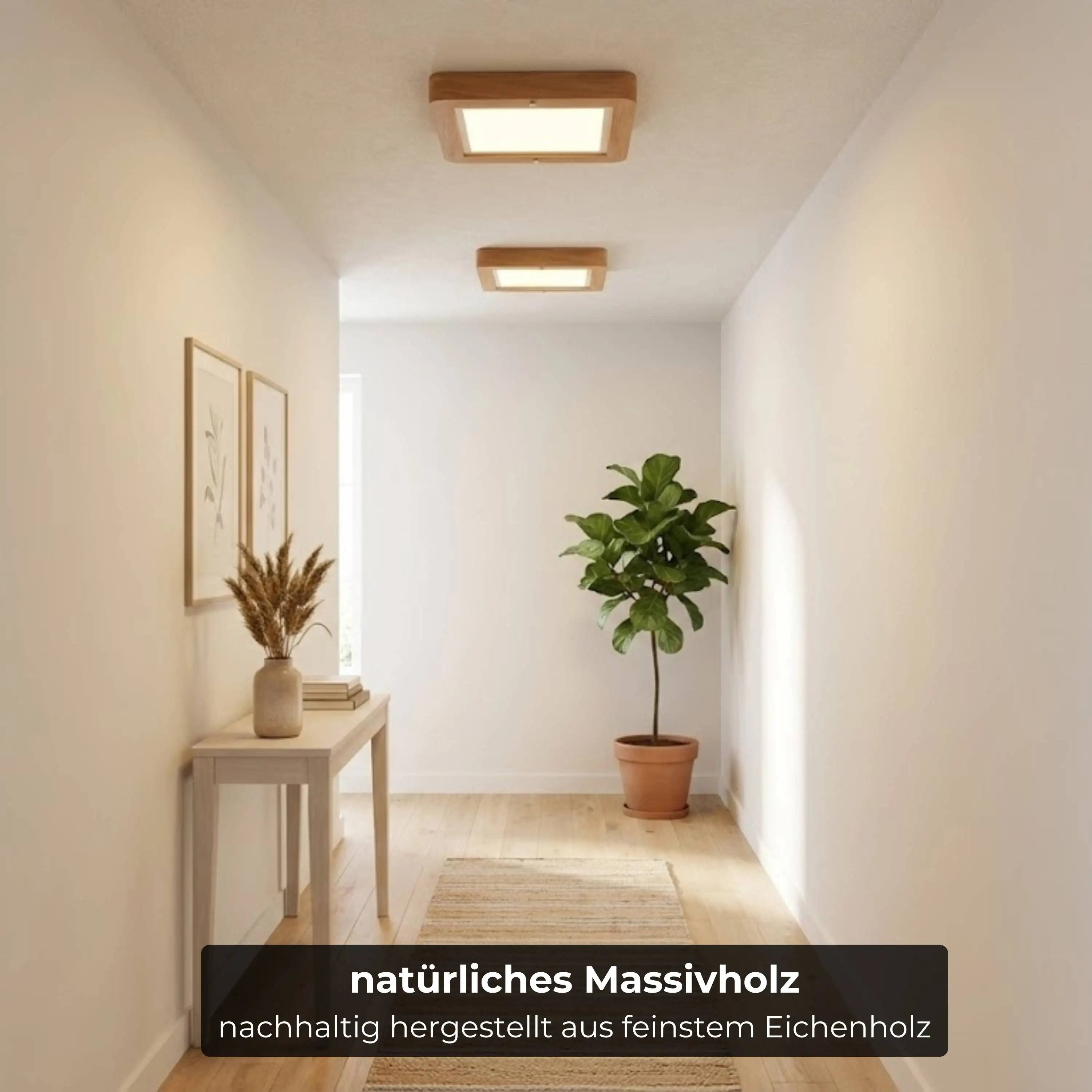 Designer-Deckenlampe aus Massivholz, LED-Deckenfluter – Ida