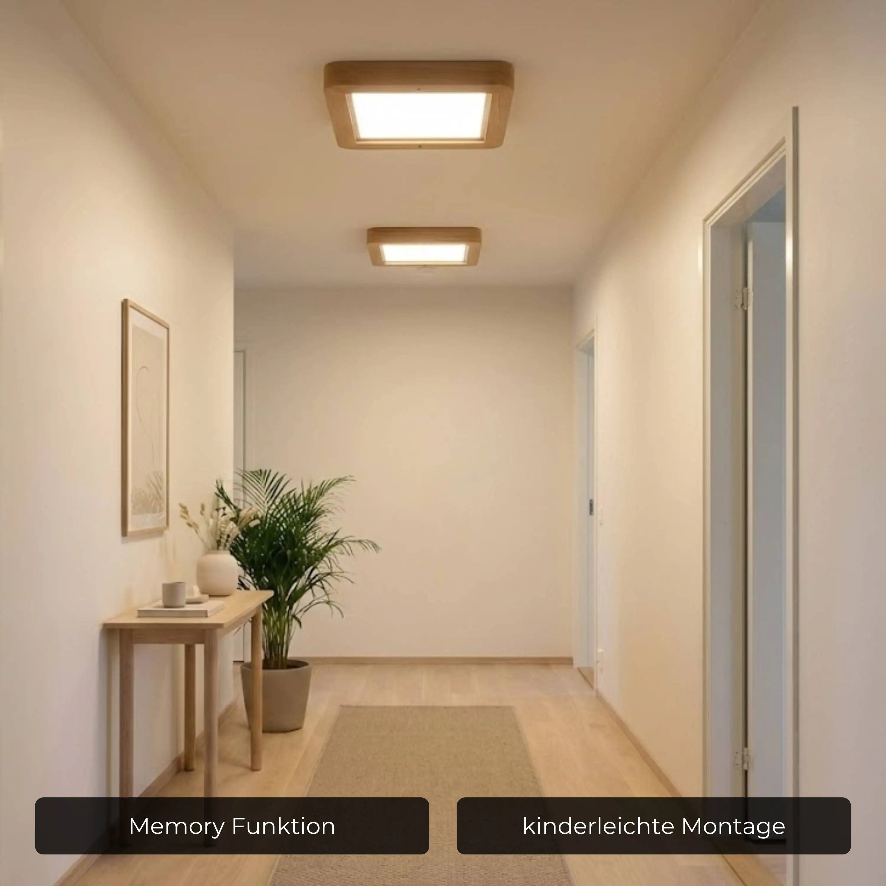 Designer-Deckenlampe aus Massivholz, LED-Deckenfluter – Ida