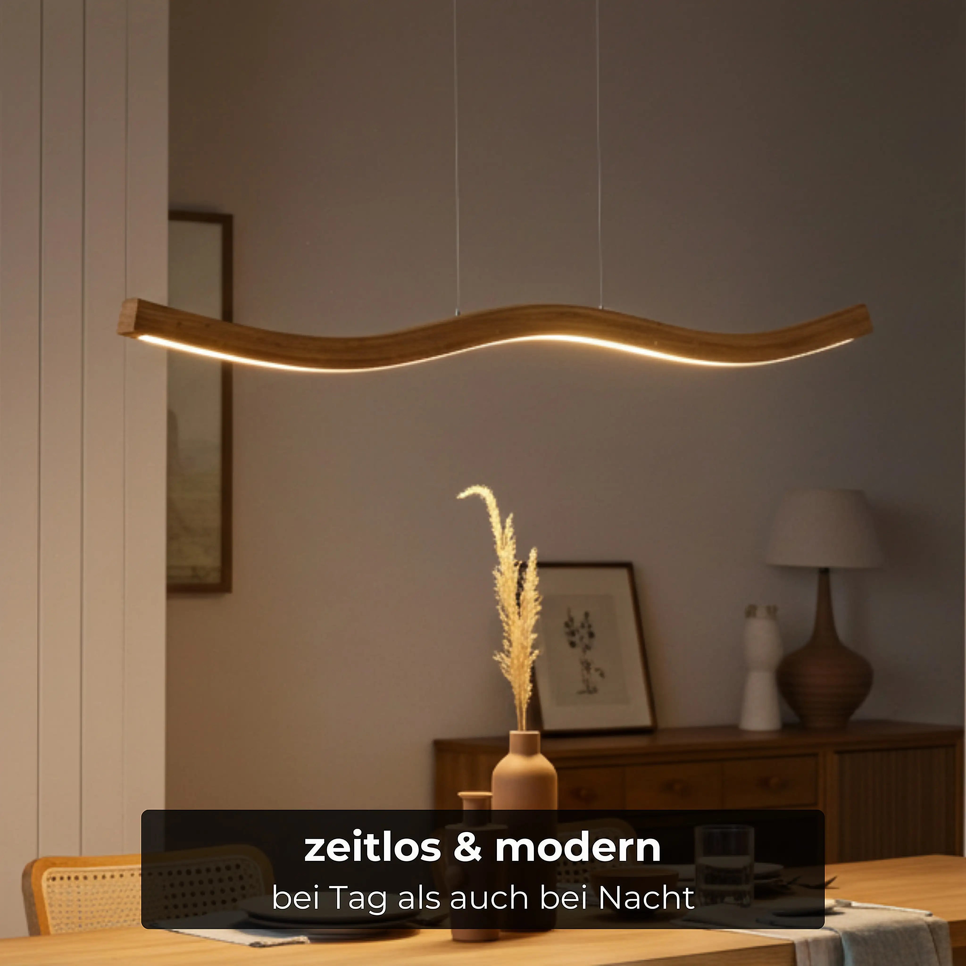 Hochwertige Pendelleuchte aus Massivholz – dimmbar, Smart-Home-fähig und handgefertigtes Designer-Unikat