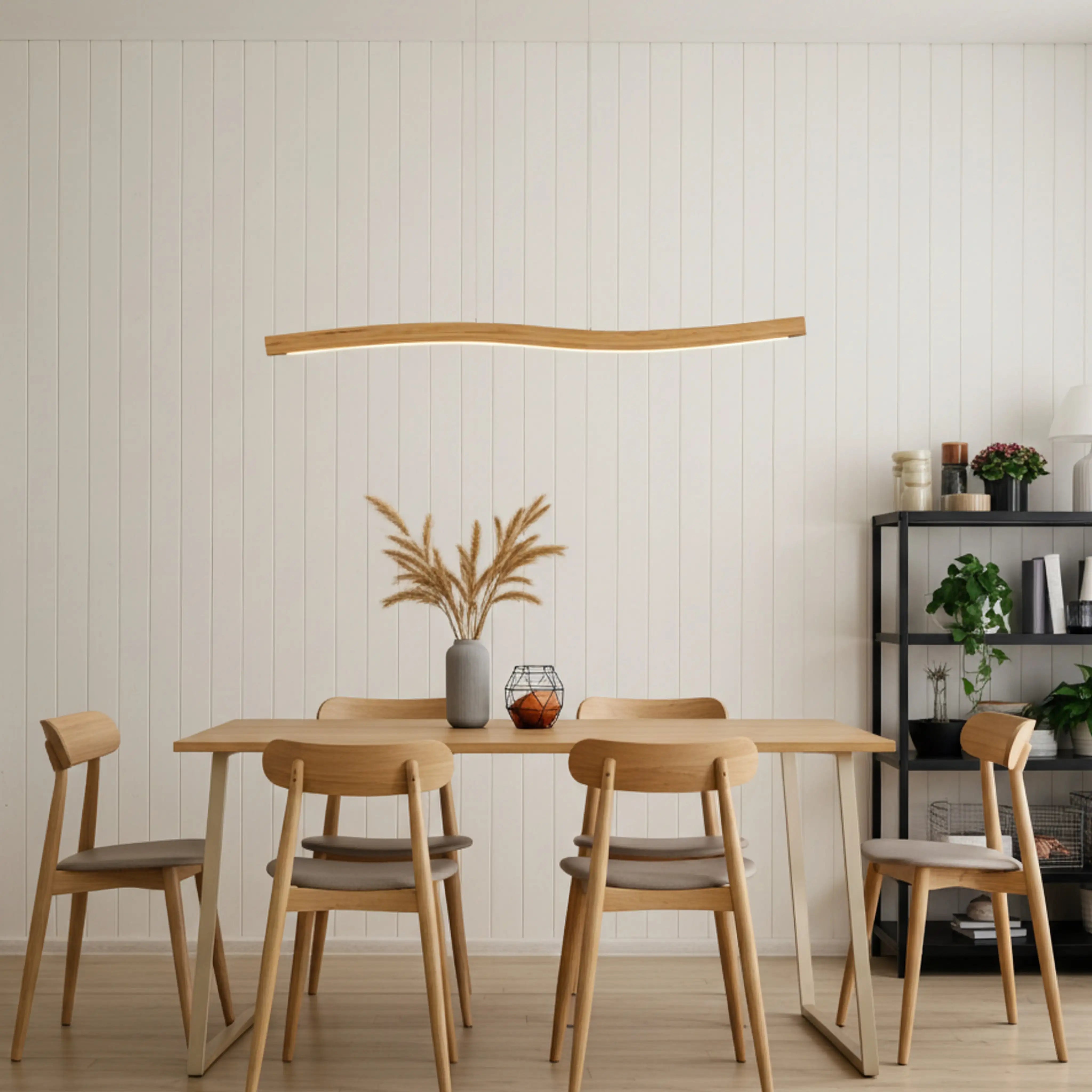 Handgefertigte LED-Pendelleuchte aus Massivholz – elegantes Lichtdesign mit Smart-Home-Komfort