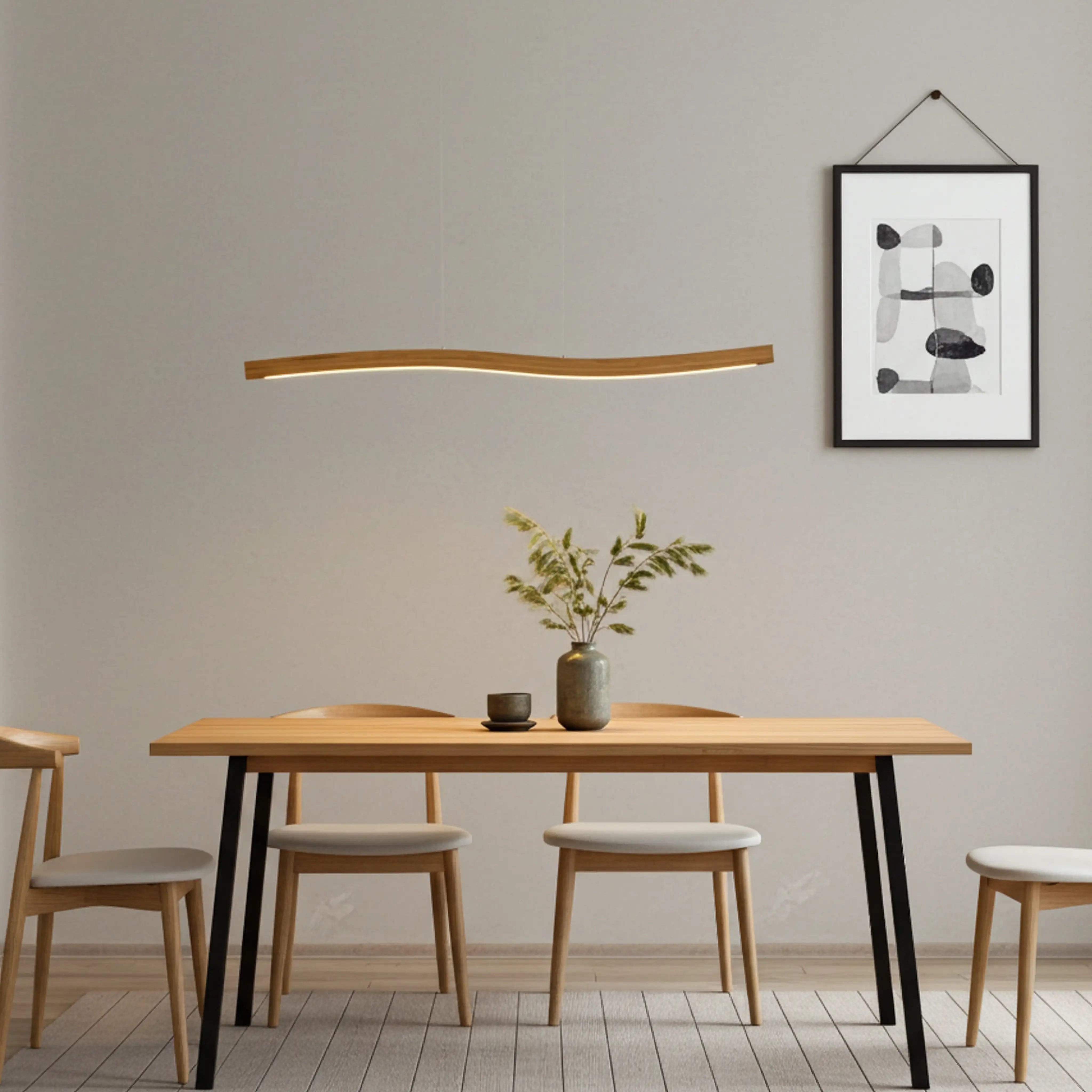 Einzigartiges Lichtobjekt aus massivem Holz – dimmbare Pendelleuchte, handgefertigt in nachhaltiger Produktion