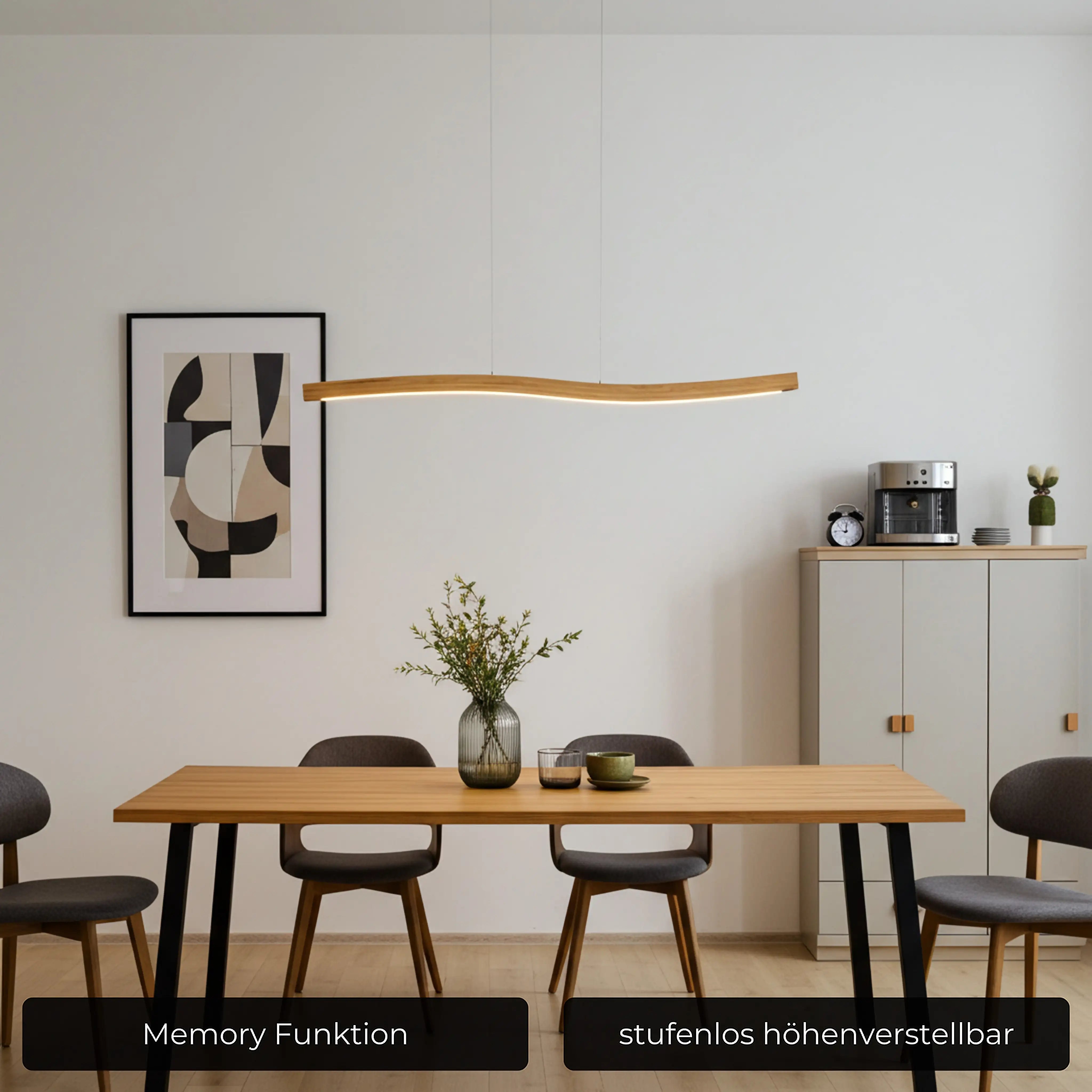 Designlampe aus Massivholz – Unikat mit Smart-Home-Steuerung und stufenloser Dimmfunktion