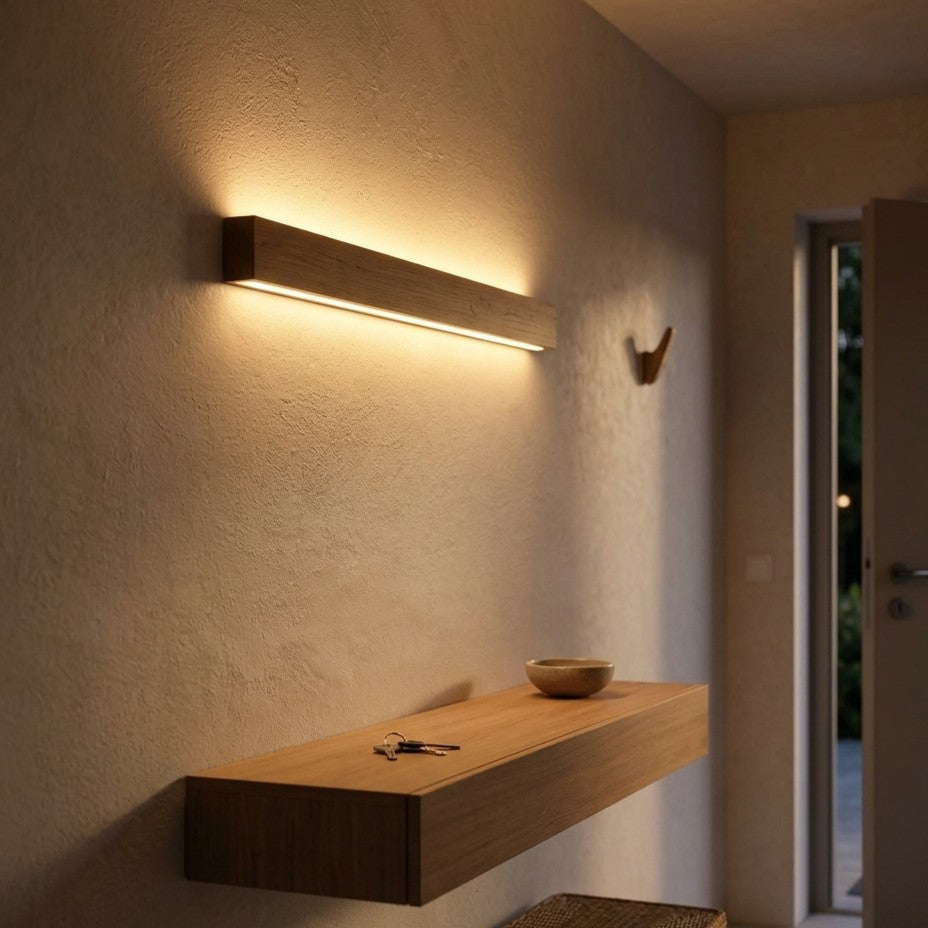 Holz-Wandleuchte – Handgefertigte LED Wandlampe mit indirektem Up- & Downlight