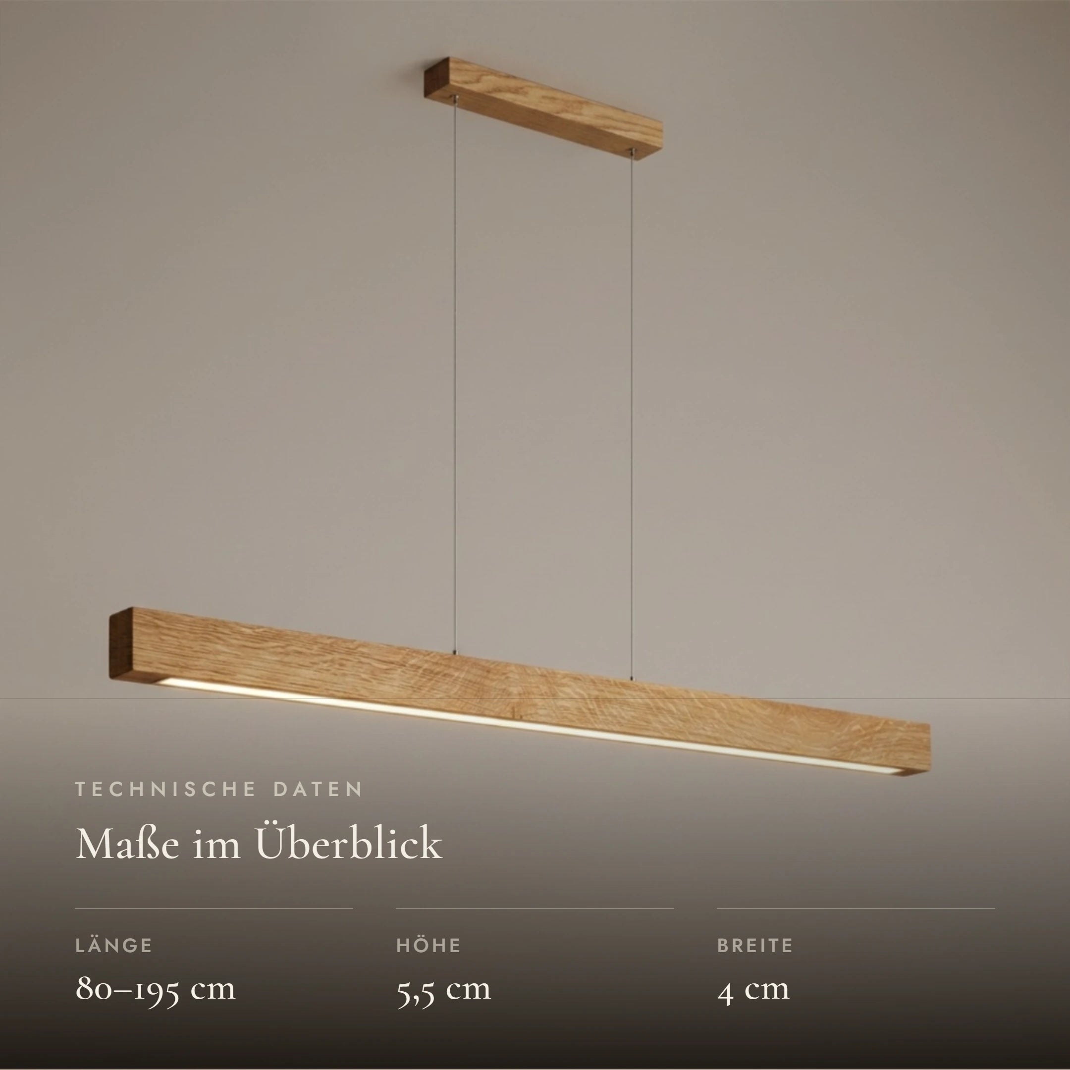 Designer Pendelleuchte aus Massivholz, LED-Pendelleuchte - Tara