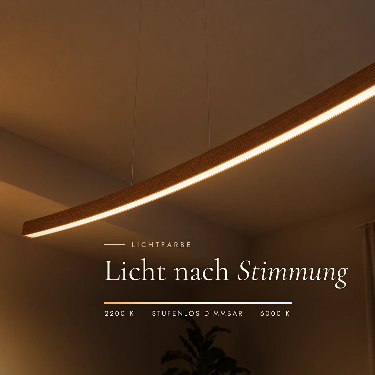 Cuna Pendelleuchte – Lichtfarbe stufenlos dimmbar 2200 bis 6000 K