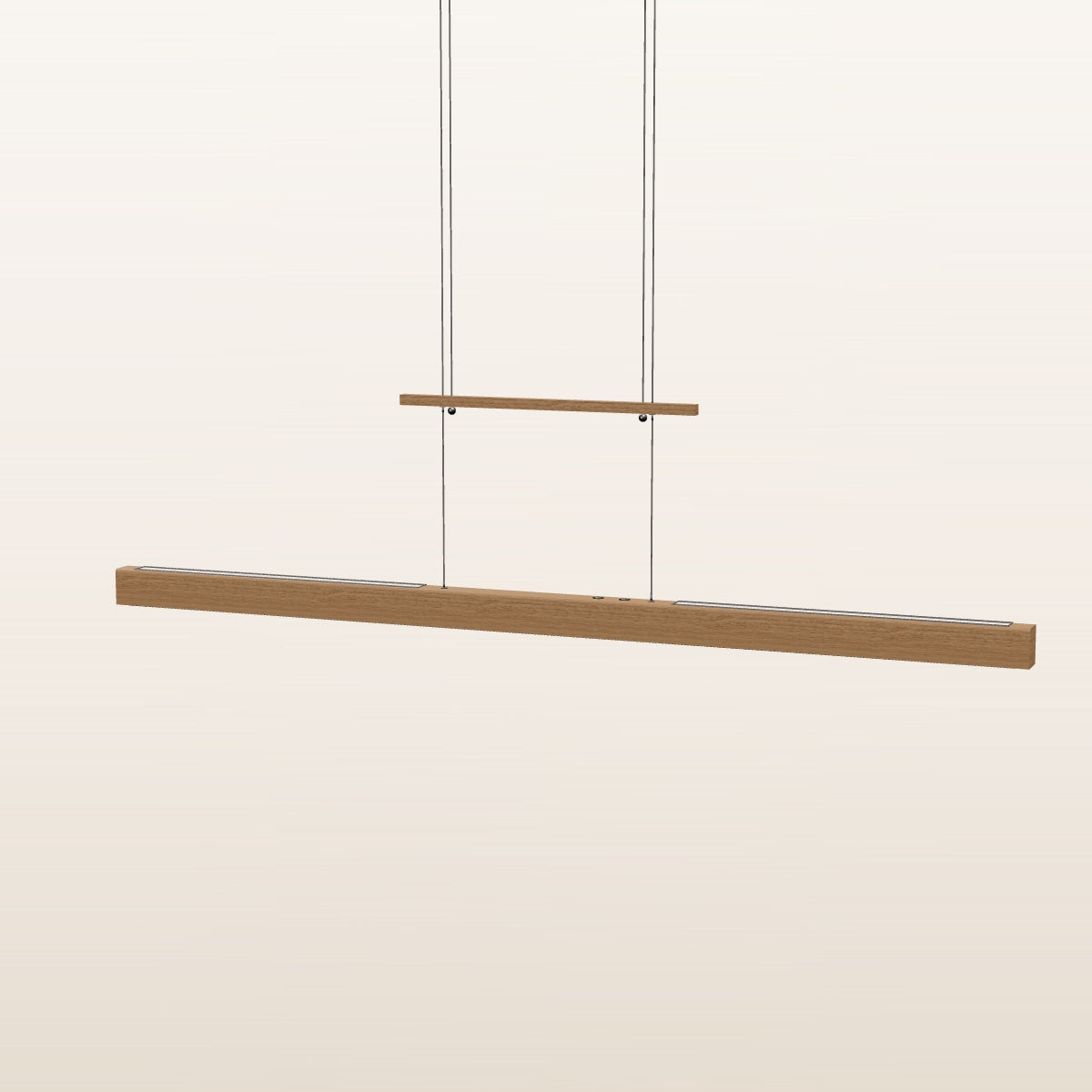 SpeicherArt Konfiguration: Tara · Eiche · 140 cm · Dimmknopf · Abhängung über der Leuchte · Uplight außen