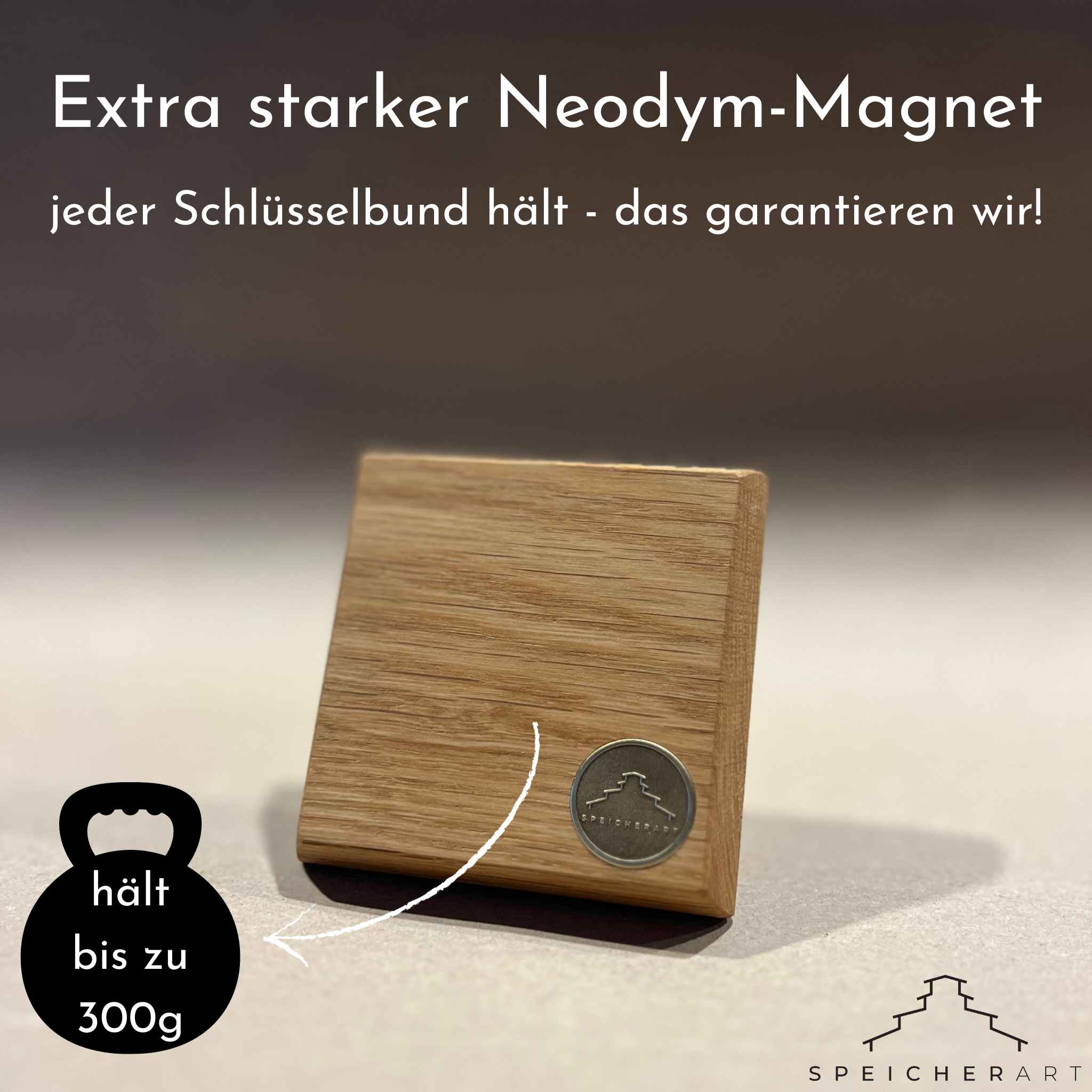 Schlüsselboard Holz Ima: Ein praktisches Accessoire aus Massivholz. Extra starke Neodym-Magneten für garantierten Halt.