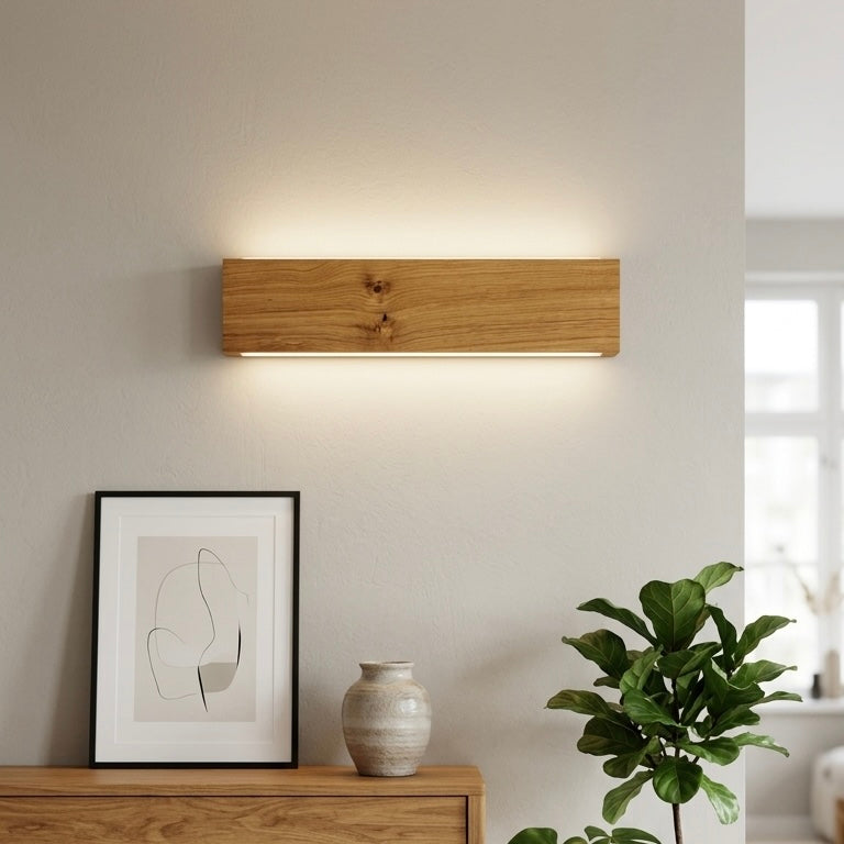 Holz-Wandleuchte – Handgefertigte LED Wandlampe mit indirektem Up- & Downlight