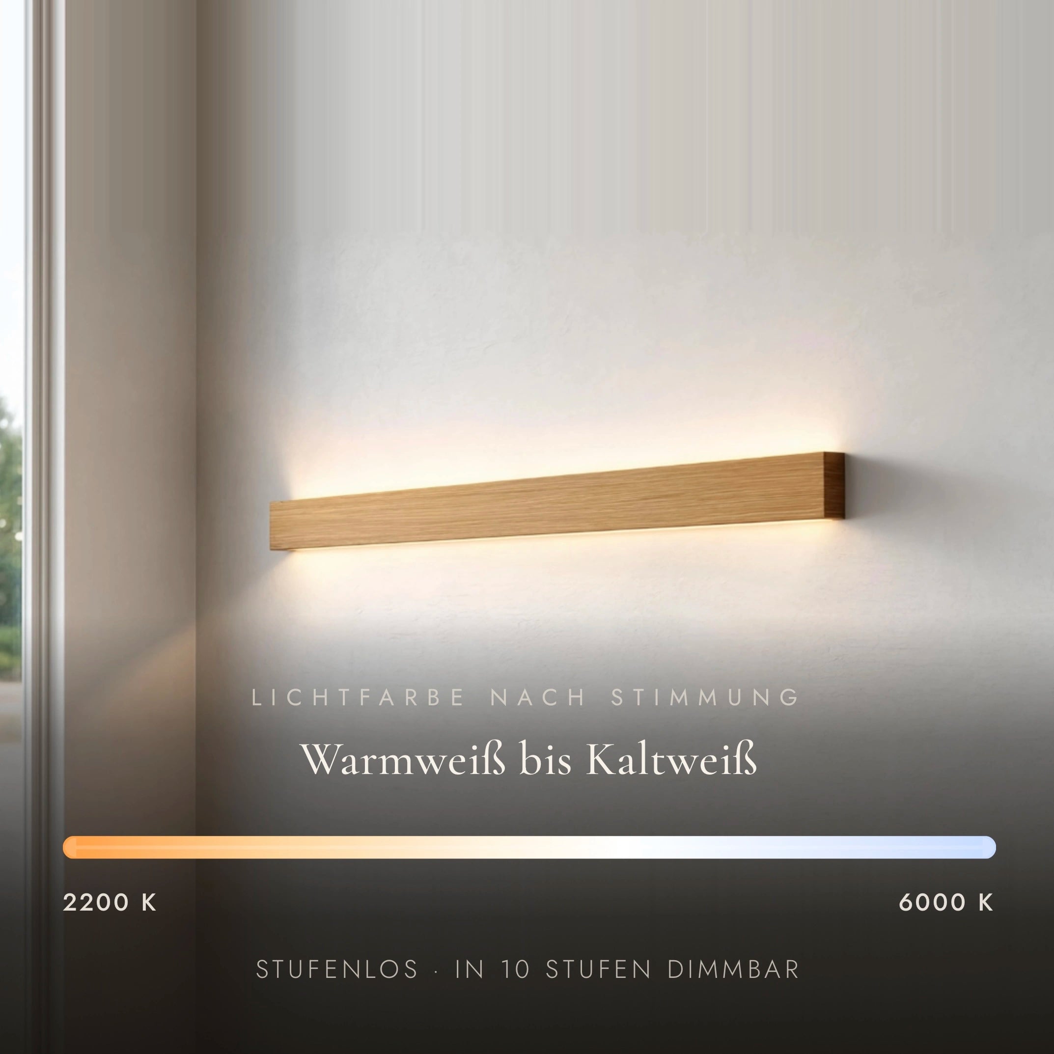 Holz-Wandleuchte – Handgefertigte LED Wandlampe mit indirektem Up- & Downlight