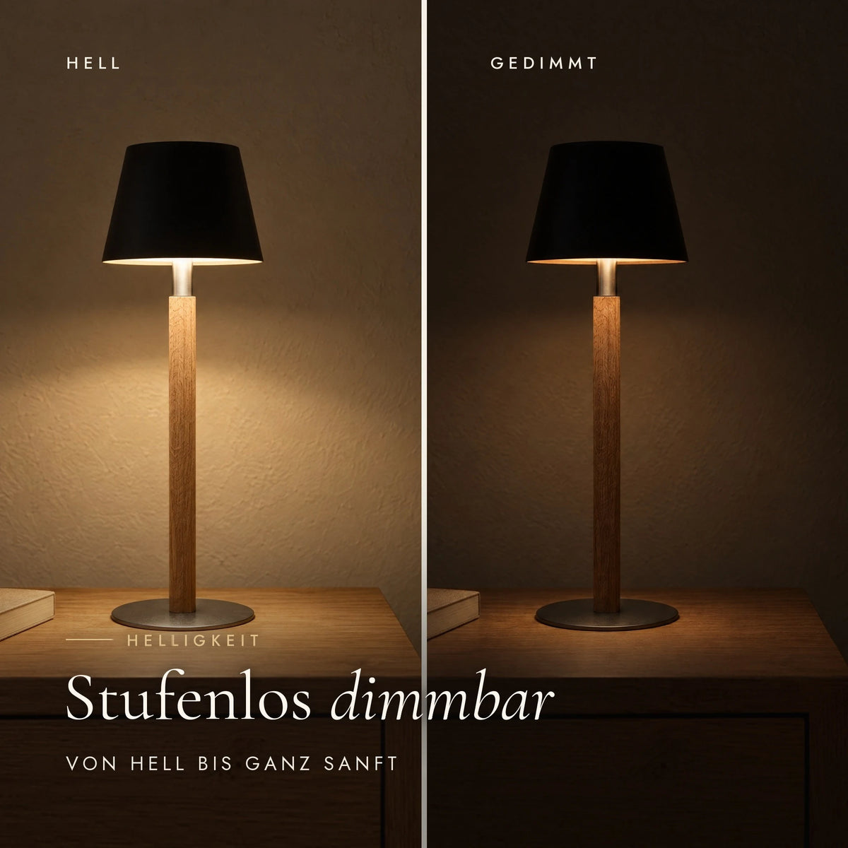 Nala dimmable rechargeable table lamp, dimmed warm light in the evening