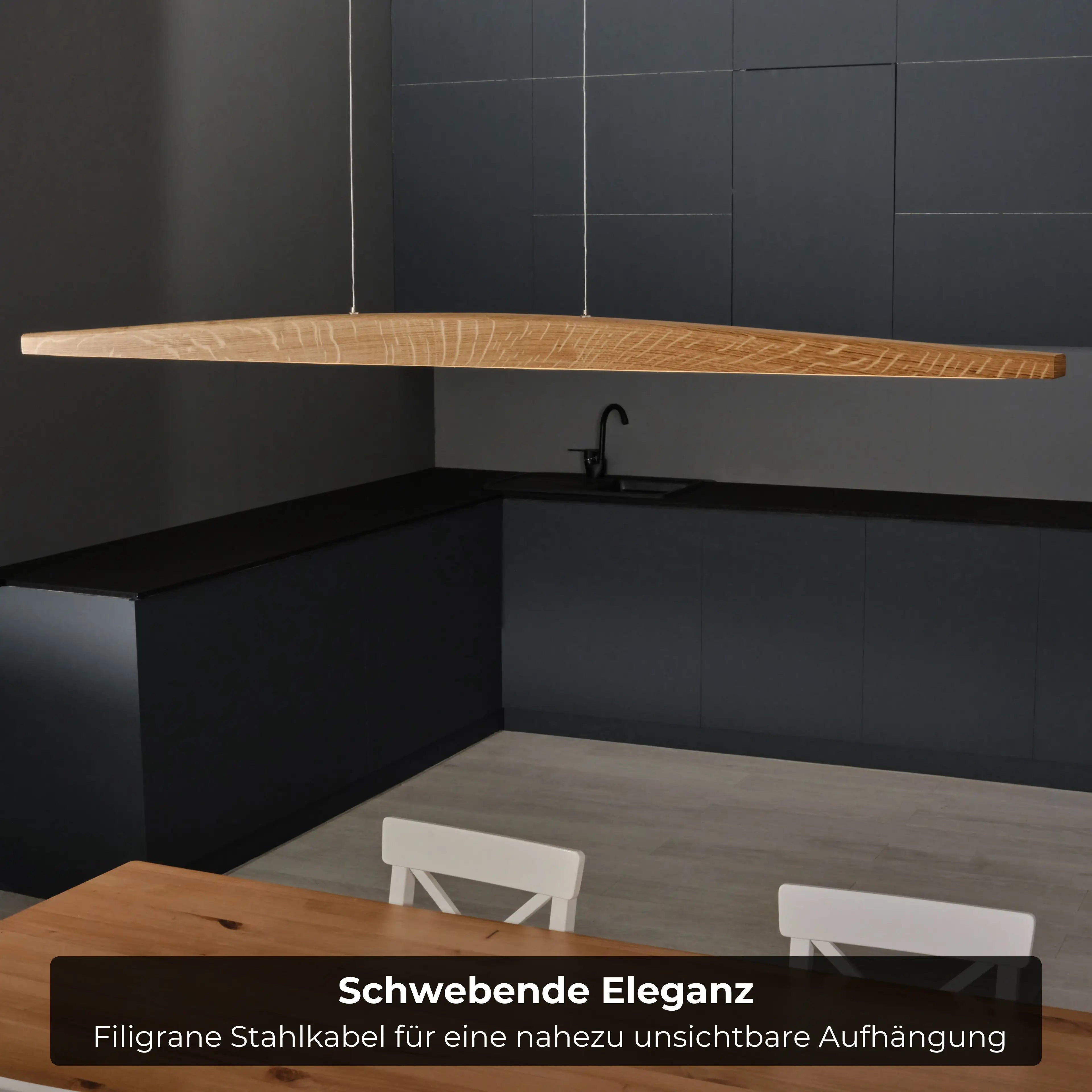 LED-Pendelleuchte Holz, dimmbar & kompatibel mit Smart-Home-Systemen
