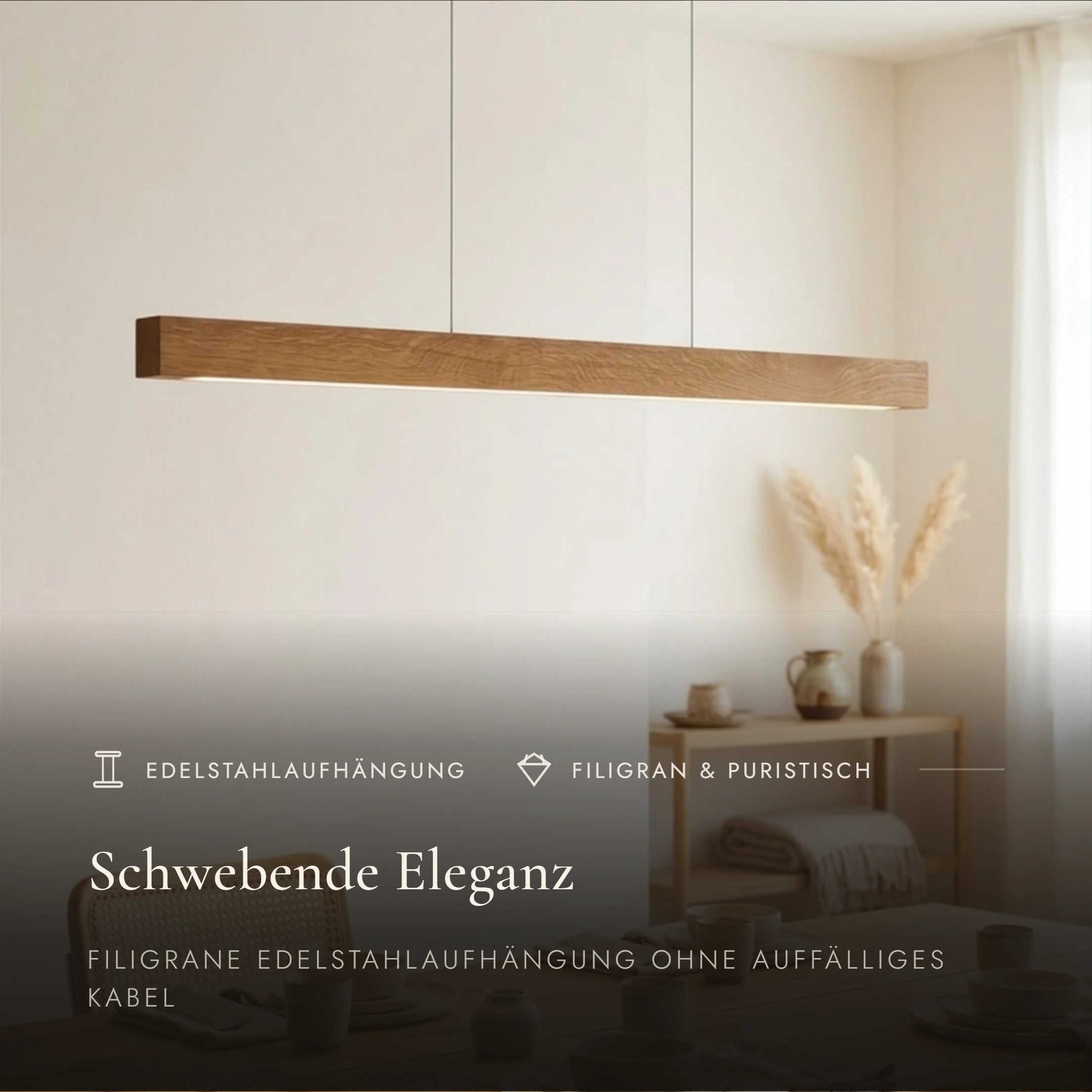Designer Pendelleuchte aus Massivholz, LED-Pendelleuchte - Tara