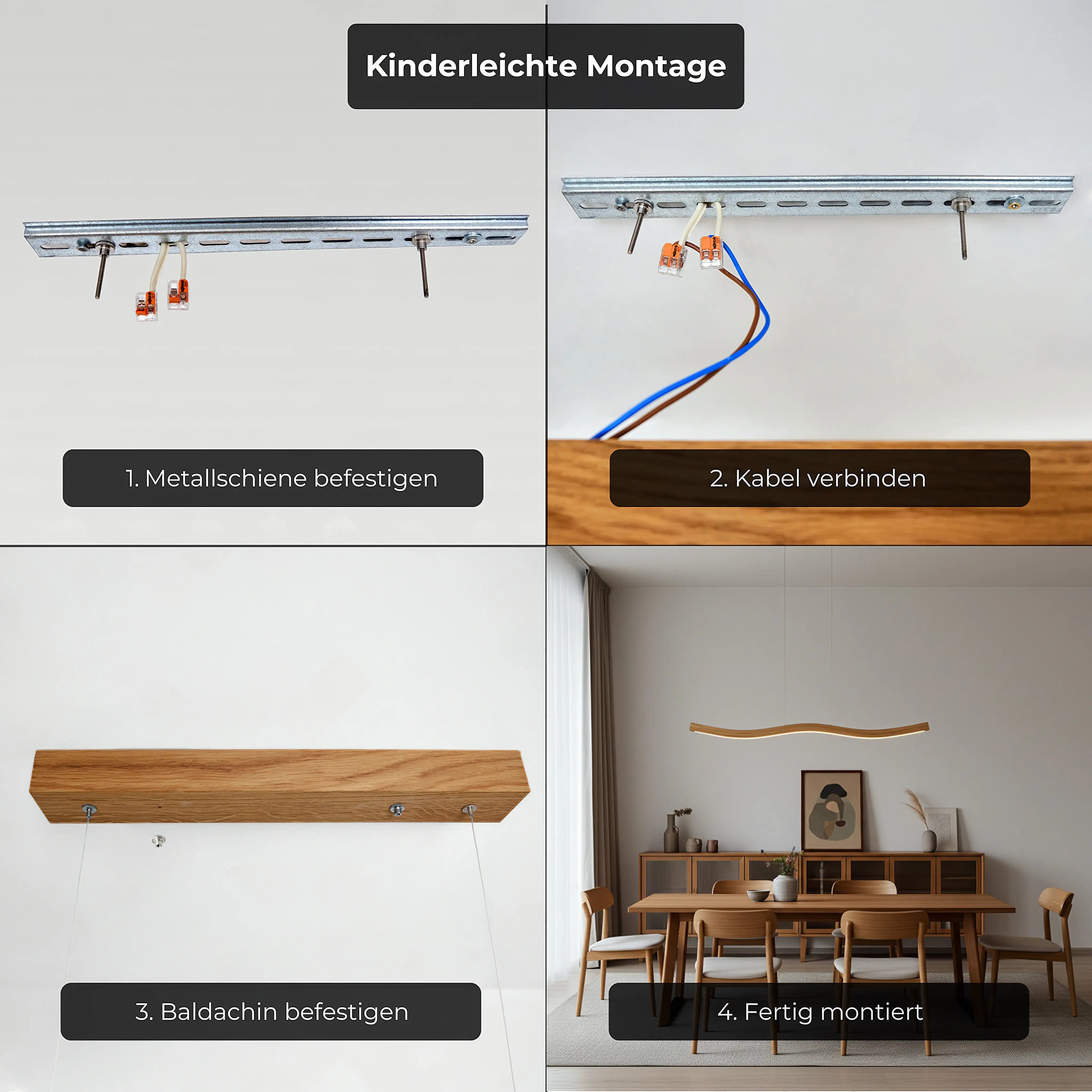 Handgefertigte Pendelleuchte aus massivem Holz – Smart-Home-kompatibel, individuell dimmbar und nachhaltig