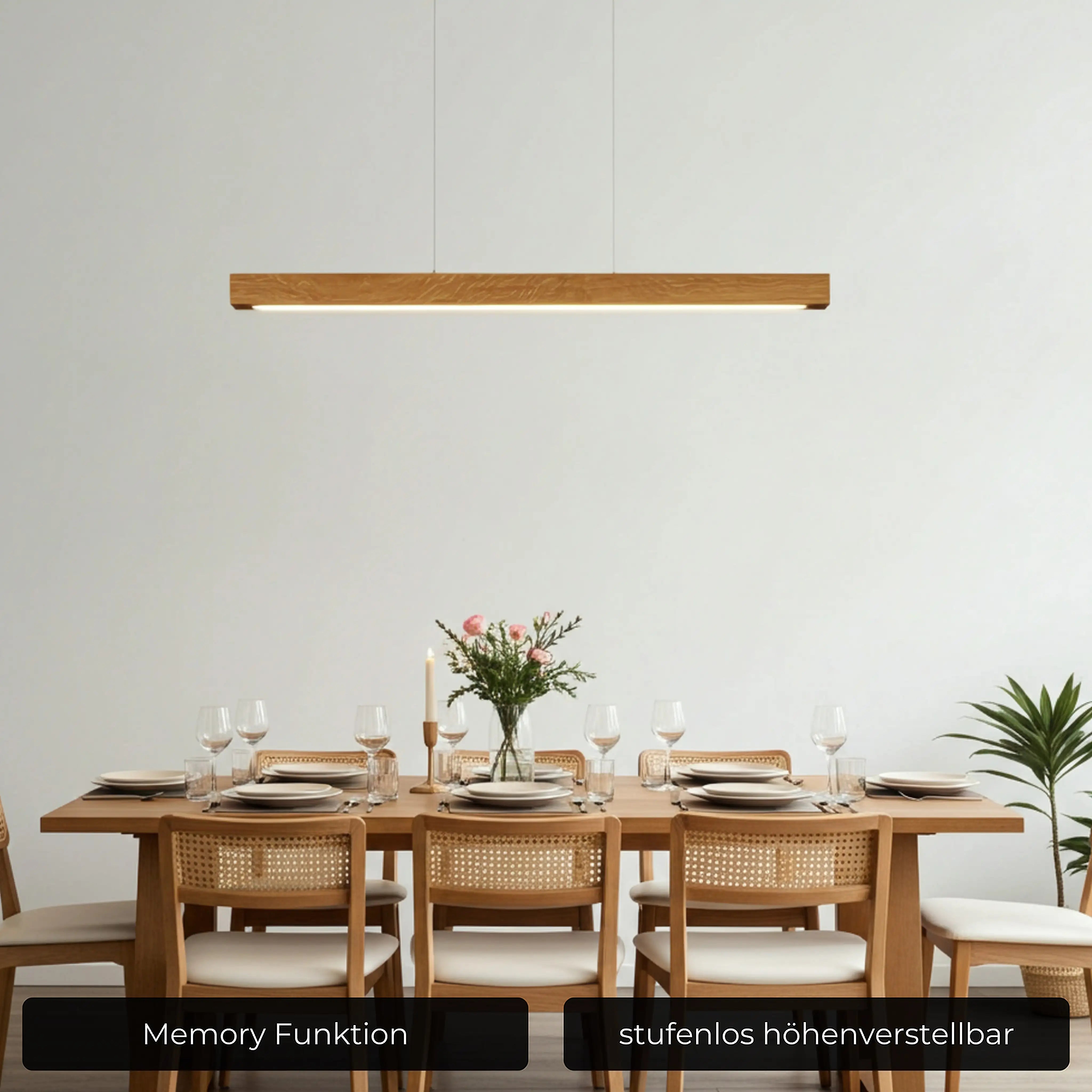 Exklusive Designer-Pendelleuchte aus Holz – dimmbar über App, jedes Stück ein Unikat