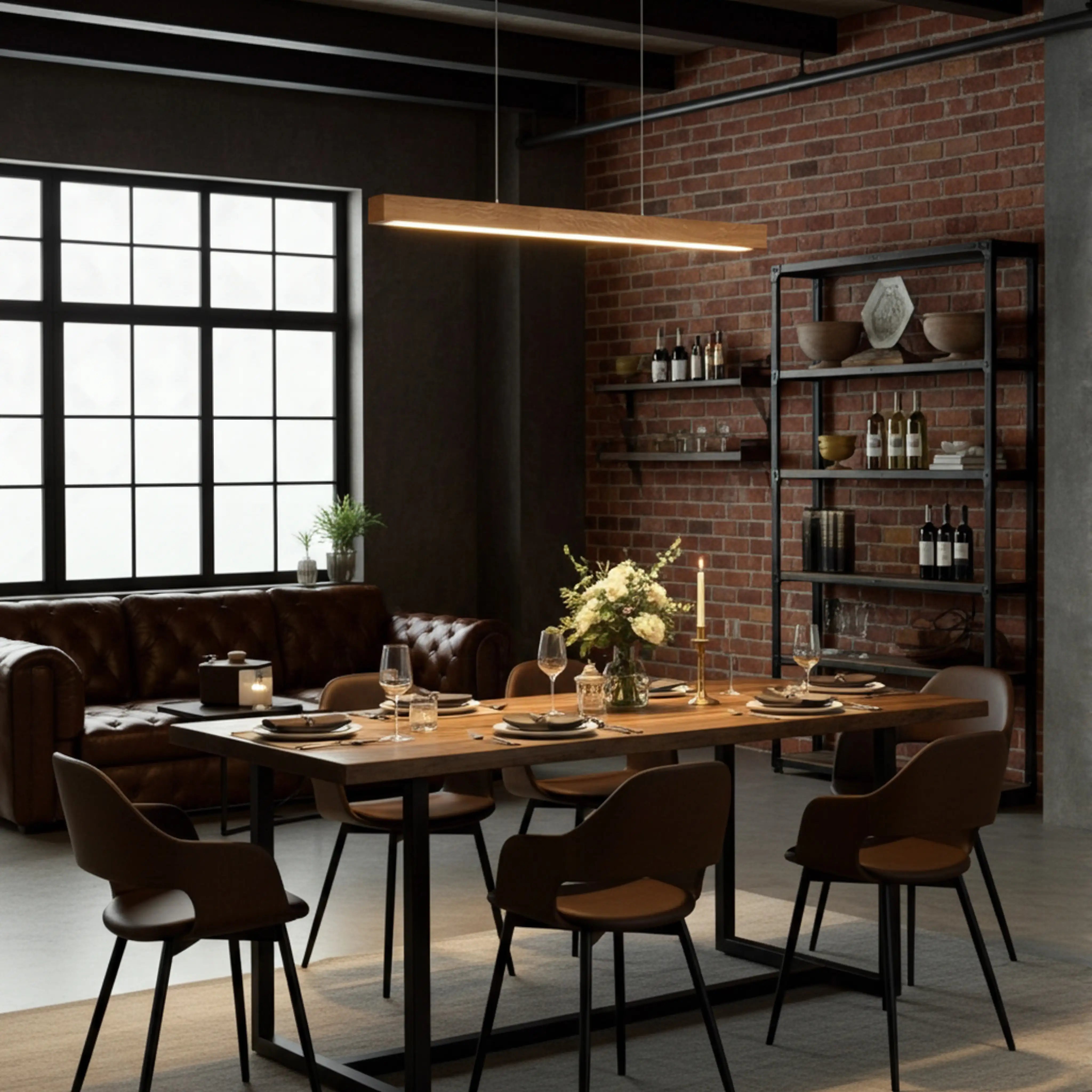 Handgefertigte Pendelleuchte aus Naturholz – dimmbar, Smart-Home-kompatibel, modernes Lichtdesign