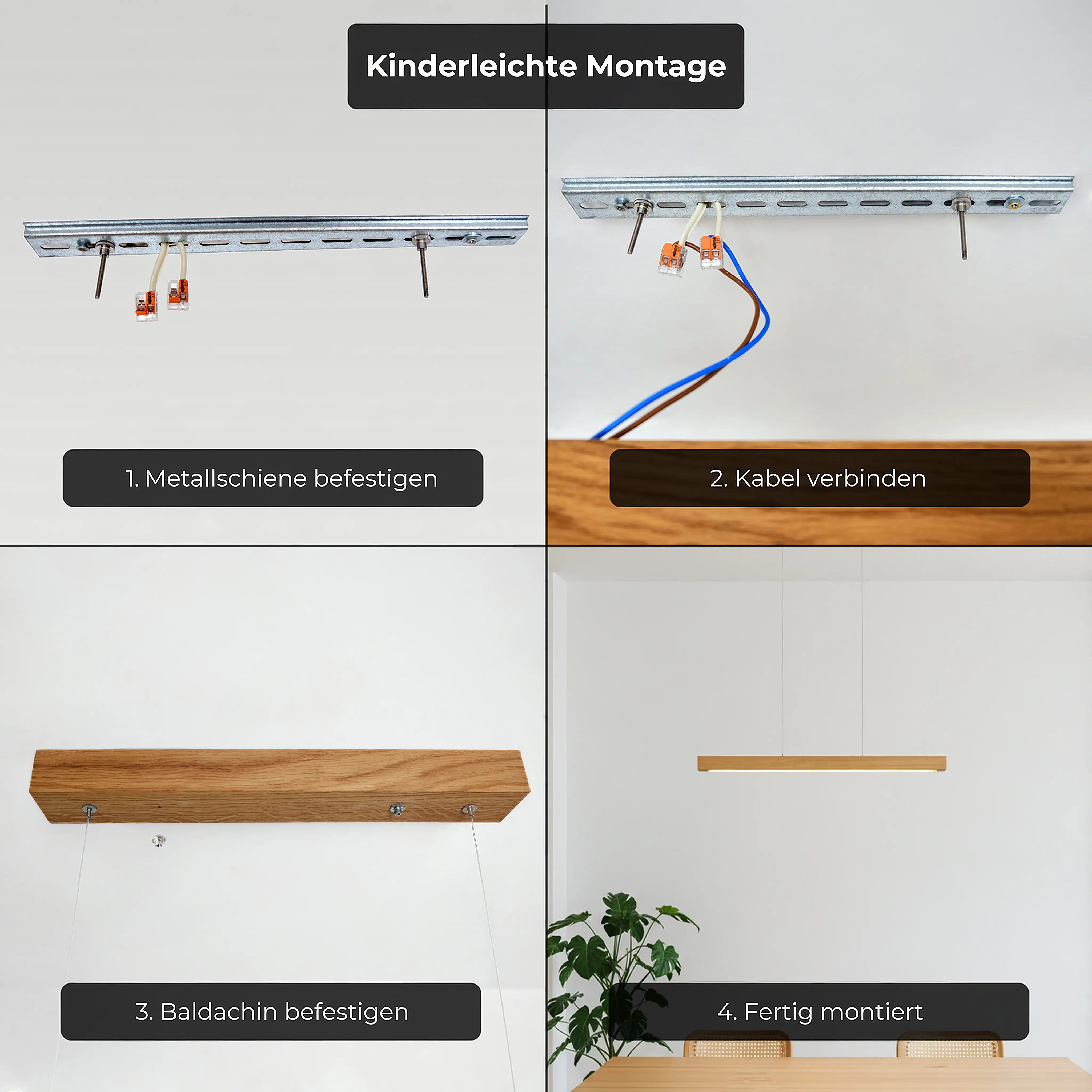 Rustikale Holzpendelleuchte – handgefertigtes Einzelstück mit smarter Dimmsteuerung