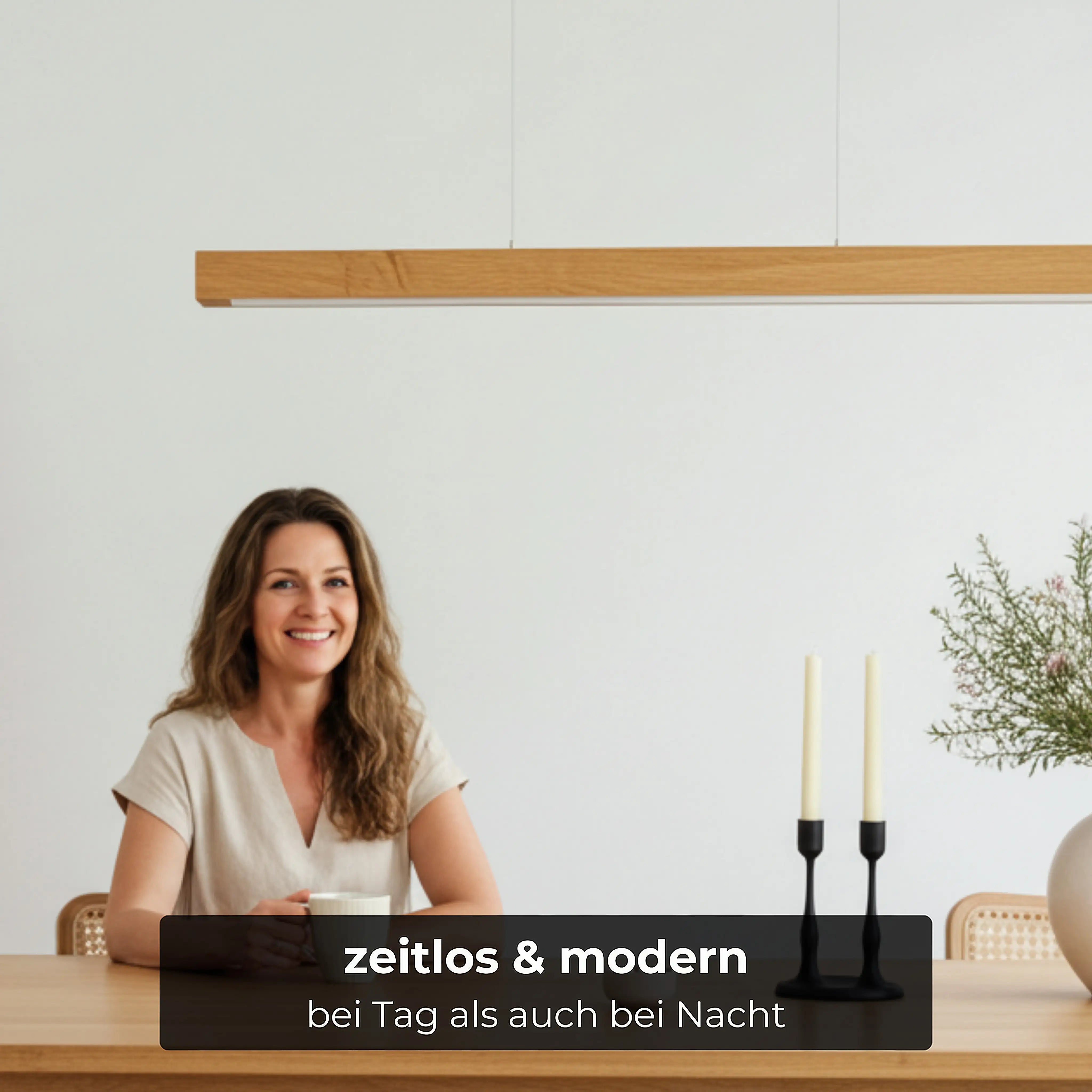 Minimalistische Pendelleuchte aus Massivholz – handgefertigt, Smart-Home-kompatibel und individuell dimmbar