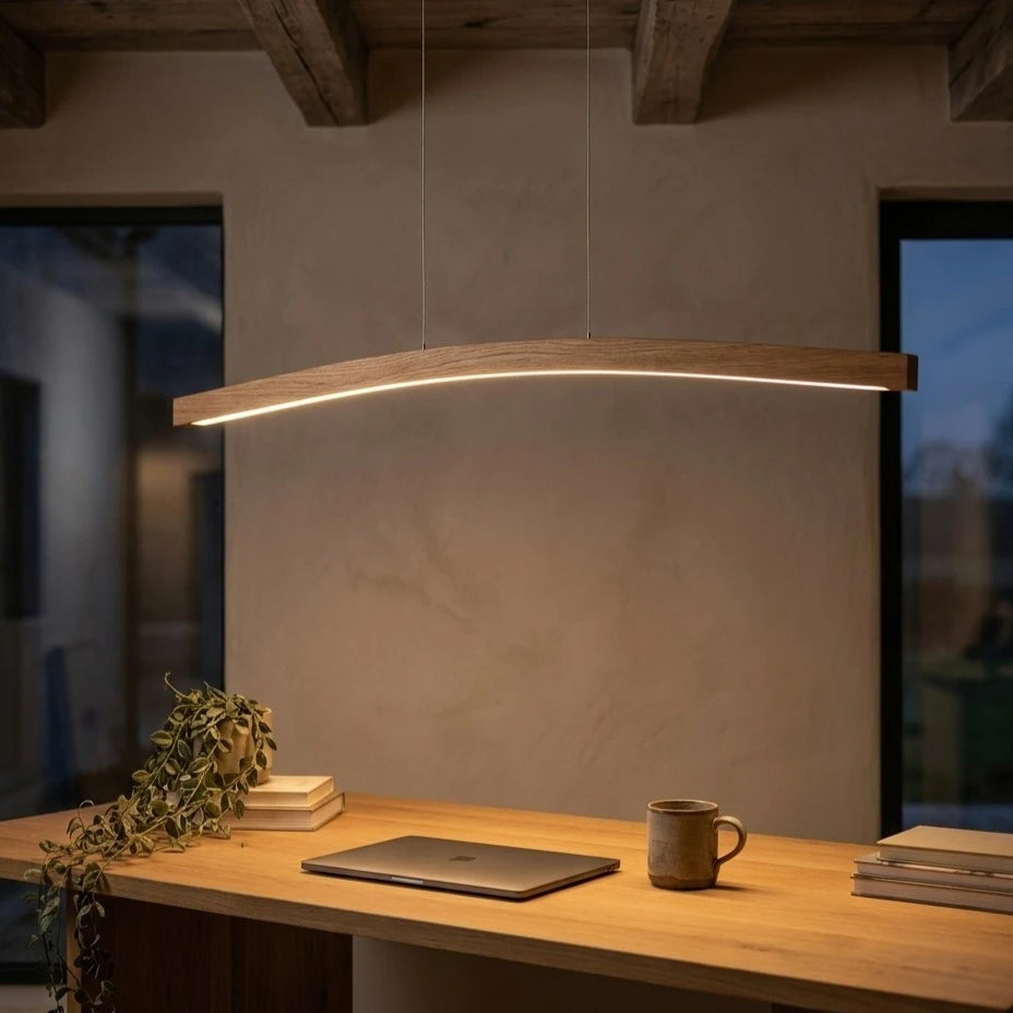 Designer Pendelleuchte aus Eichenholz gebogen, LED-Pendelleuchte - Novara