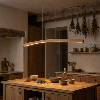 Designer Pendelleuchte aus Eichenholz gebogen, LED-Pendelleuchte - Novara