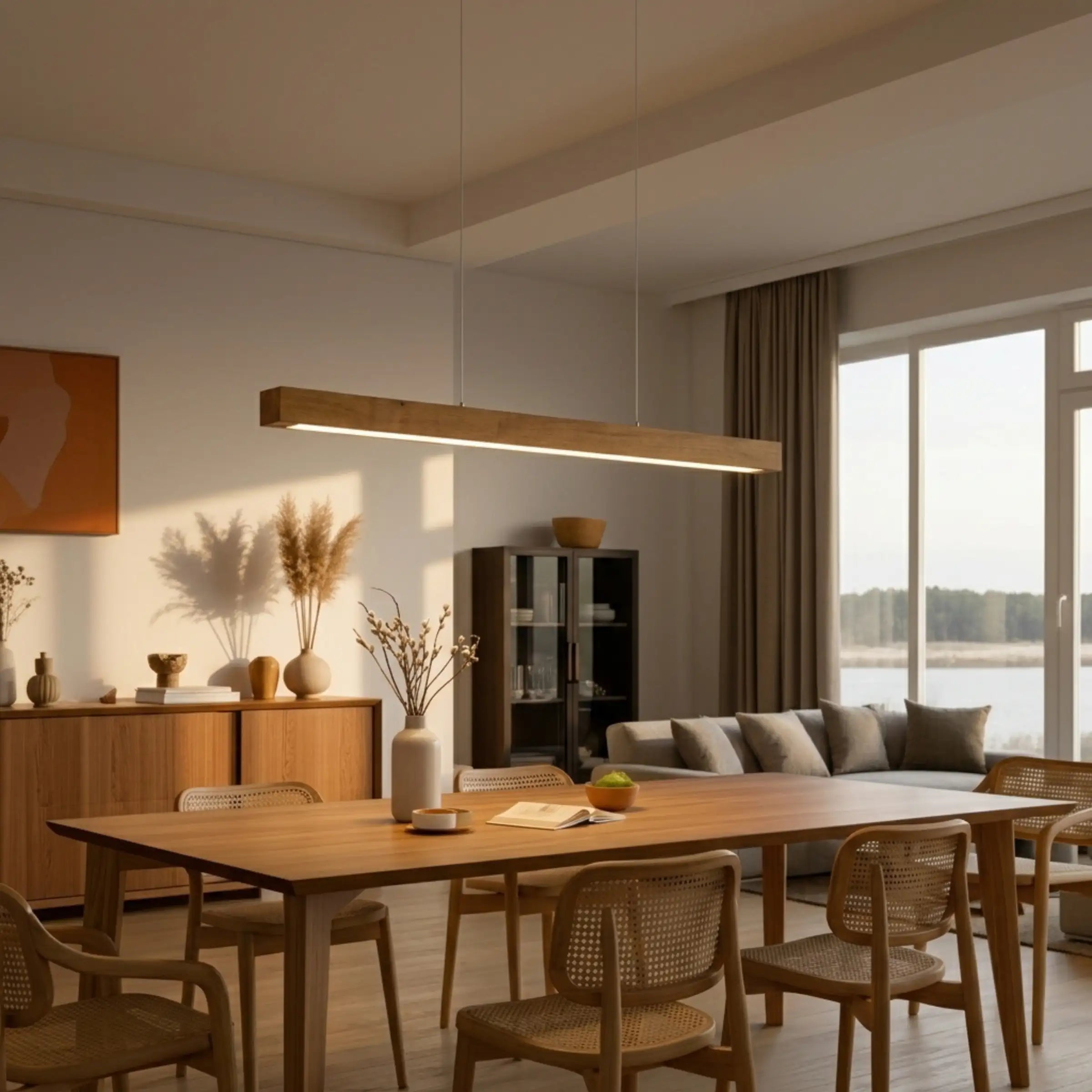 Designer Pendelleuchte aus Massivholz, LED-Pendelleuchte - Tara