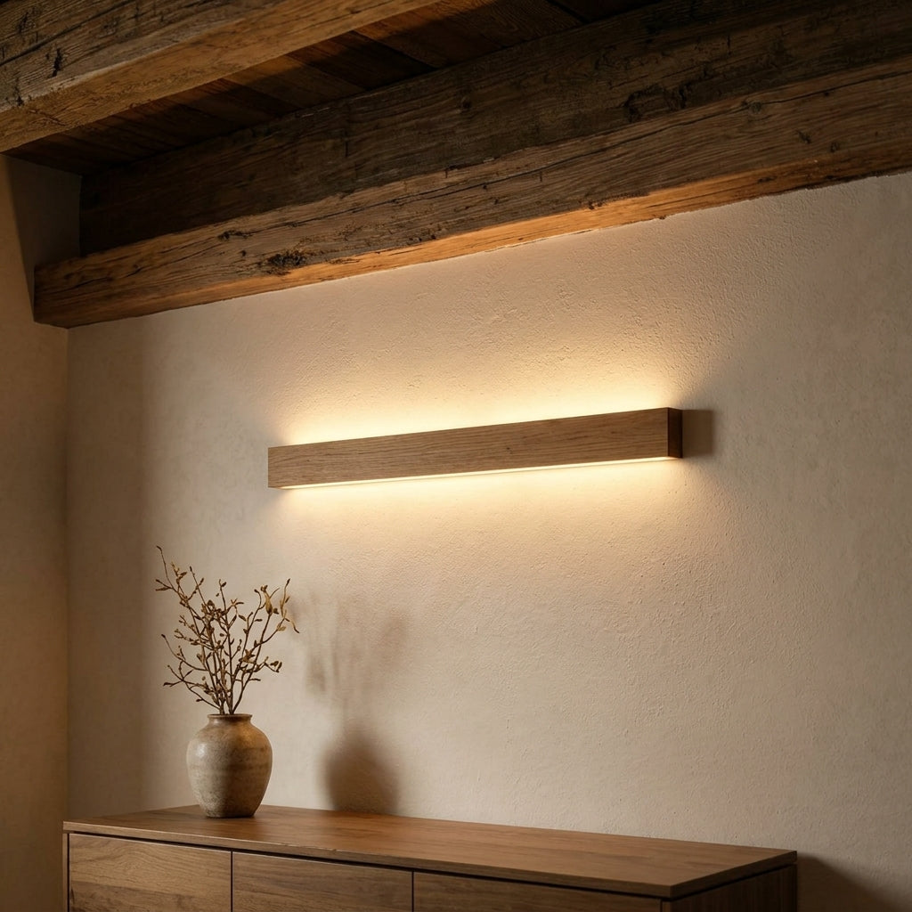 Holz-Wandleuchte – Handgefertigte LED Wandlampe mit indirektem Up- & Downlight