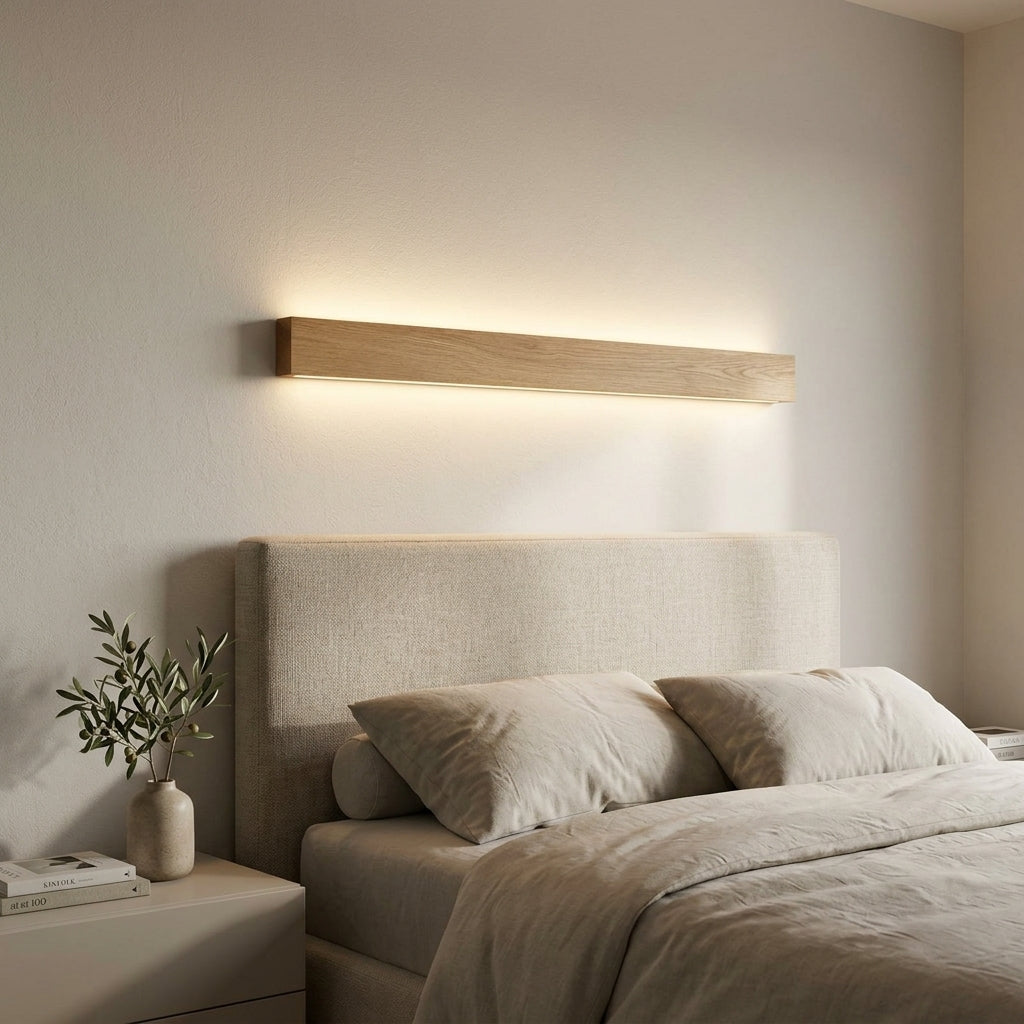 Holz-Wandleuchte – Handgefertigte LED Wandlampe mit indirektem Up- & Downlight