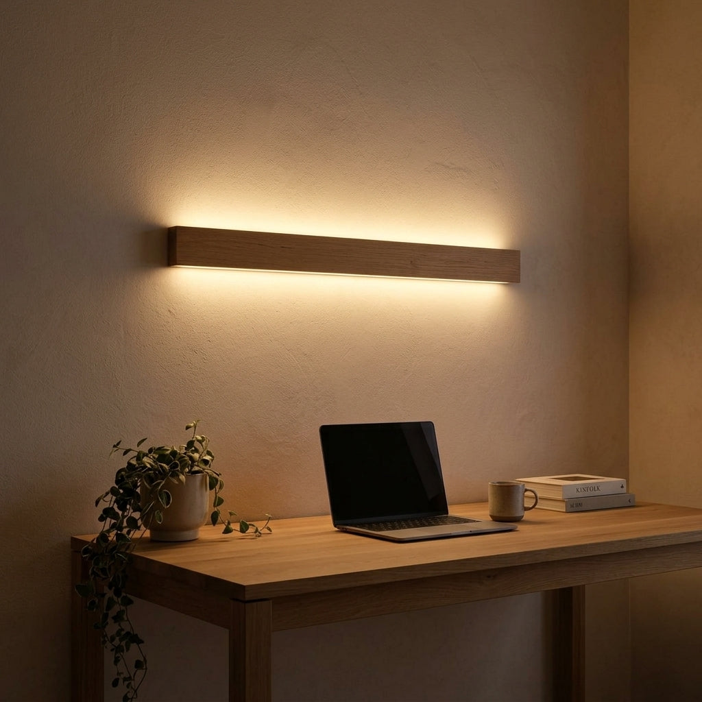 Holz-Wandleuchte – Handgefertigte LED Wandlampe mit indirektem Up- & Downlight