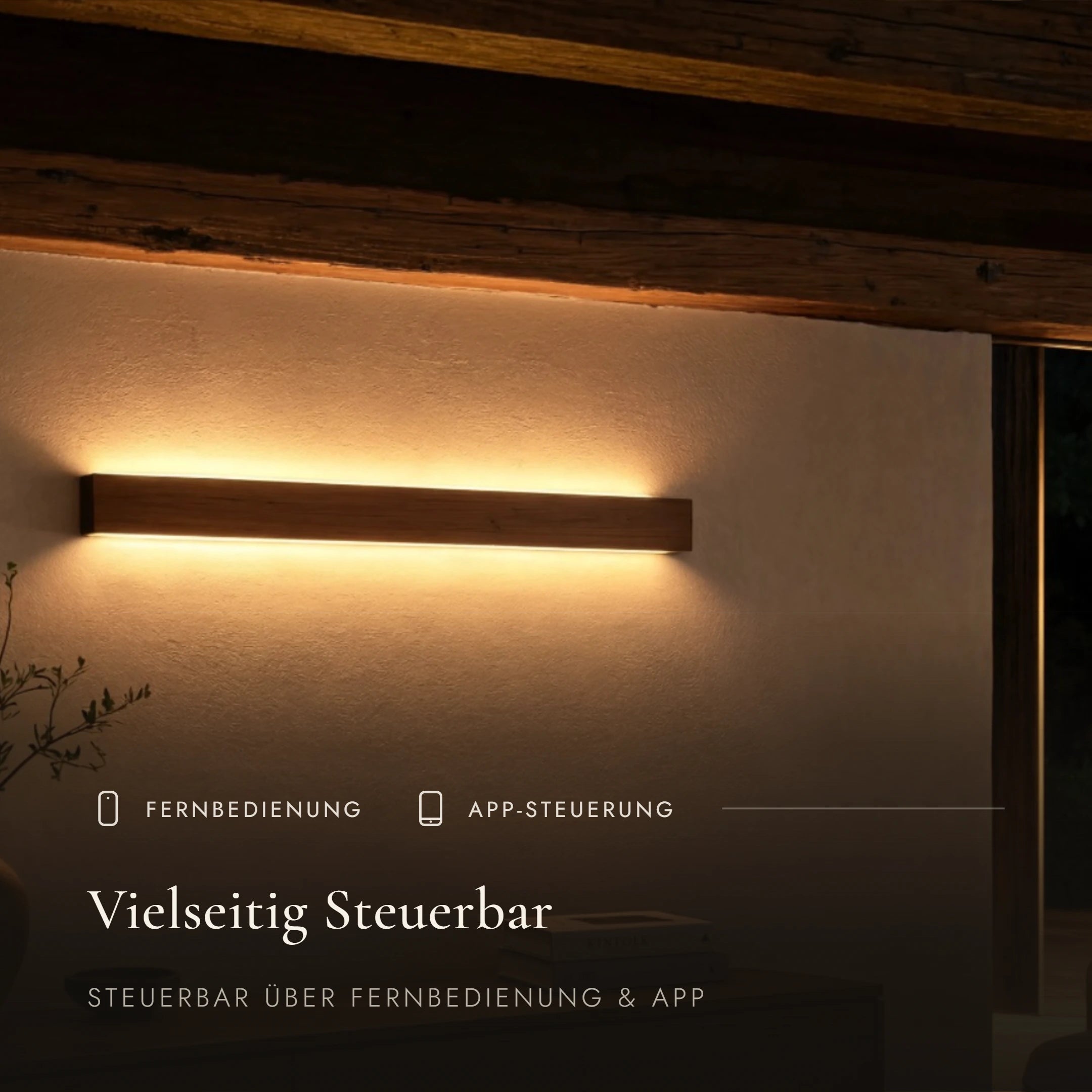 Holz-Wandleuchte – Handgefertigte LED Wandlampe mit indirektem Up- & Downlight