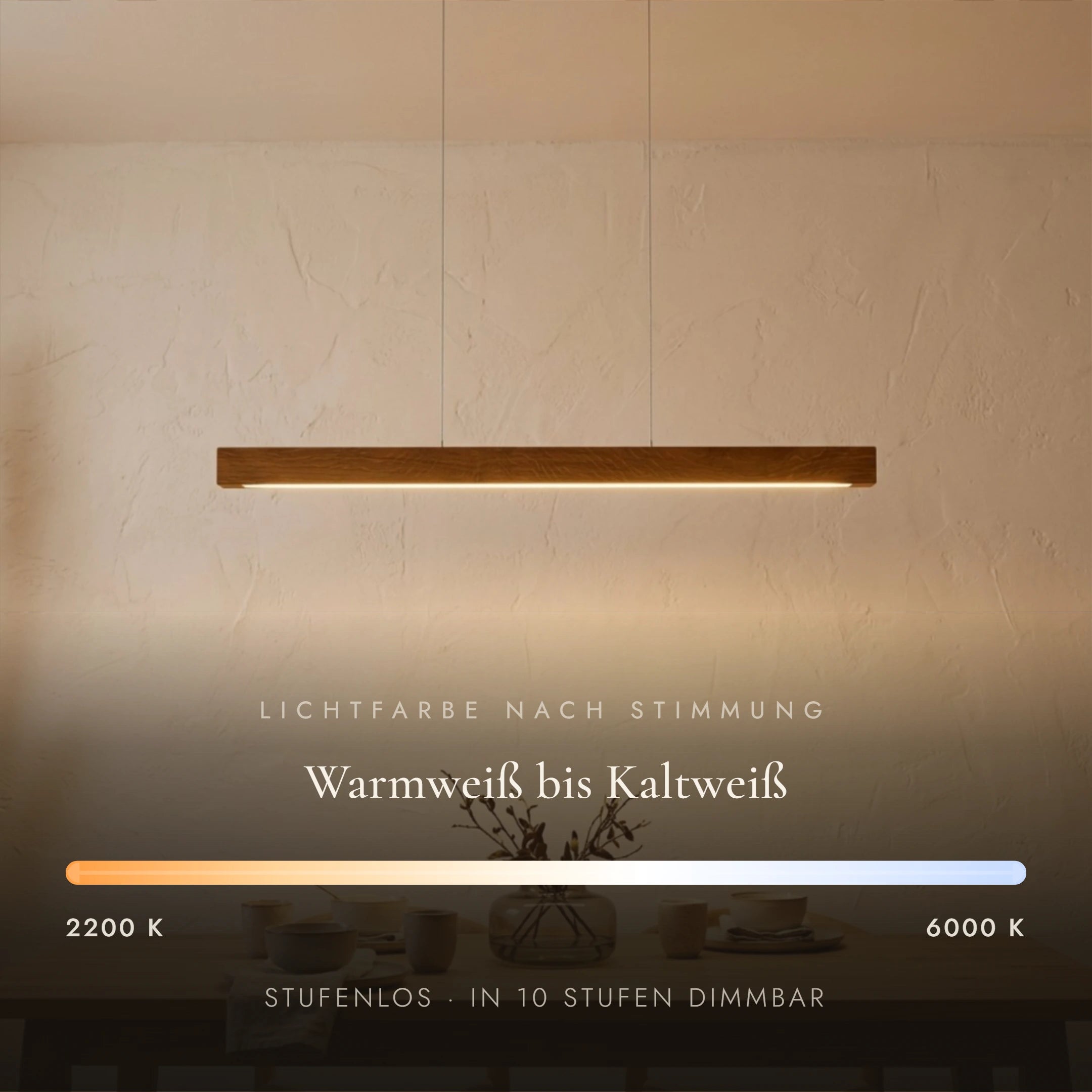 Designer Pendelleuchte aus Massivholz, LED-Pendelleuchte - Tara