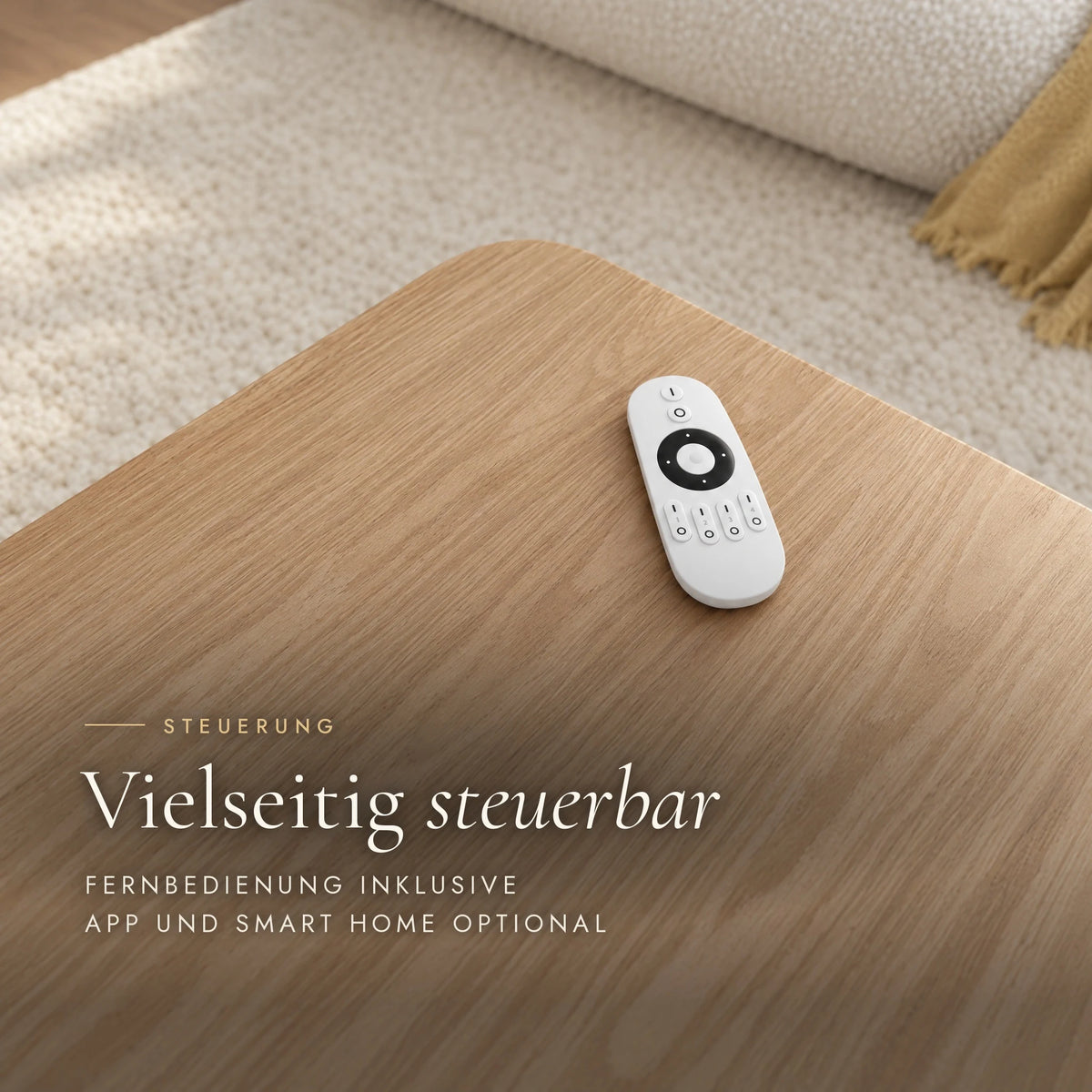 Steuerung der Stehleuchte Faros per Fernbedienung, optional per App und Smart Home