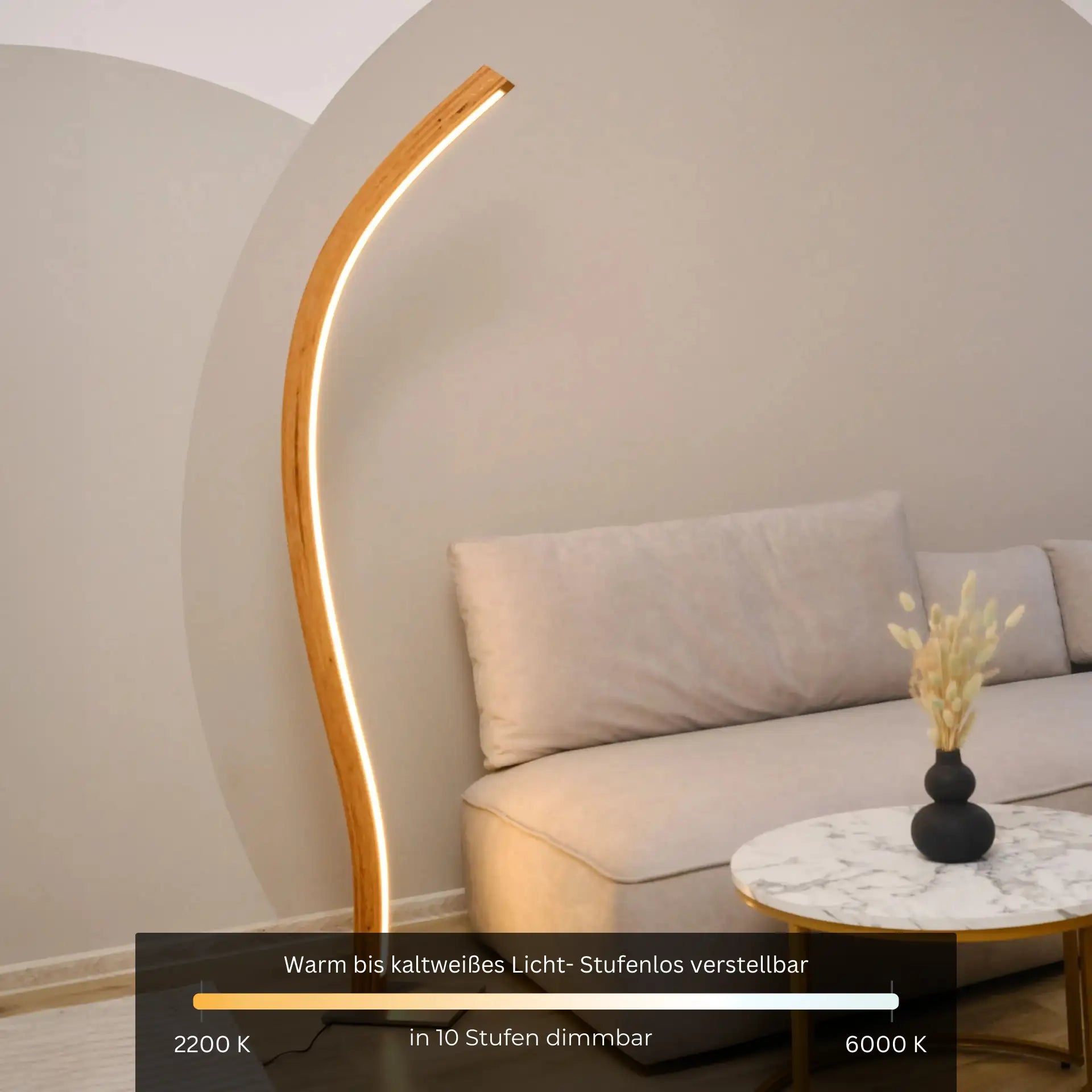 Stehlampe Fulgor, Farbspektrum im Detail 