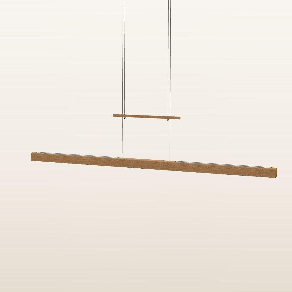SpeicherArt Konfiguration: Tara · Eiche · 165 cm · Abhängung über der Leuchte · Uplight außen