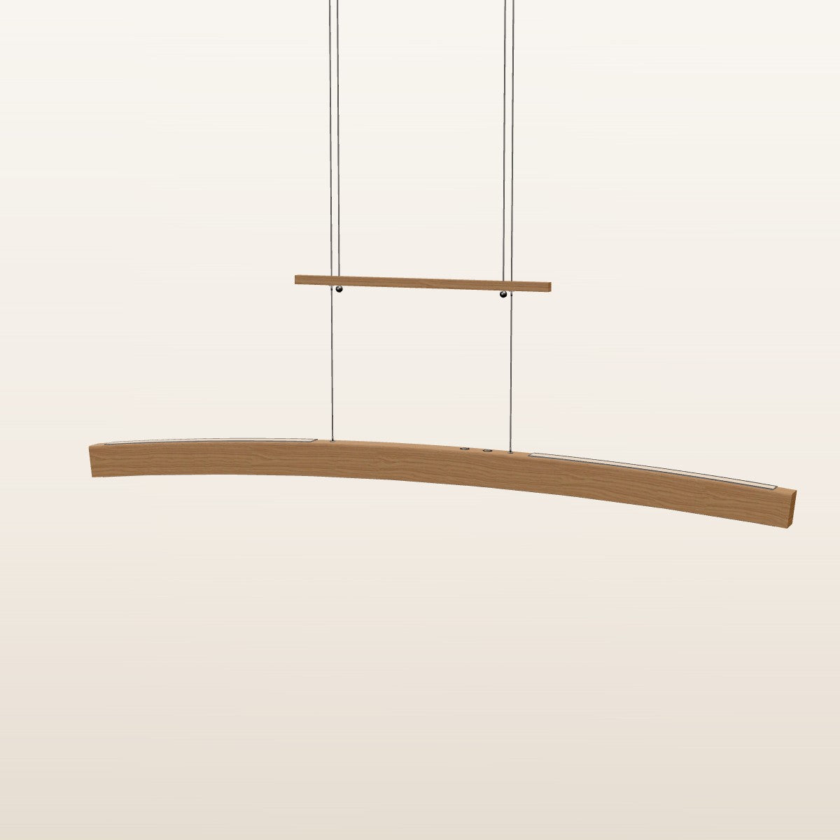 SpeicherArt Konfiguration: Novara · Eiche · 125 cm · Wandfernbedienung · Dimmknopf · Abhängung über der Leuchte · Uplight außen