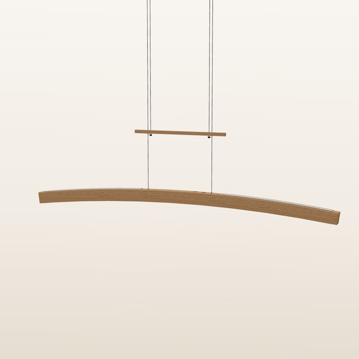 SpeicherArt Konfiguration: Novara · Eiche · 150 cm · Smart Home · Wandfernbedienung · Dimmknopf · Abhängung über der Leuchte · Uplight außen
