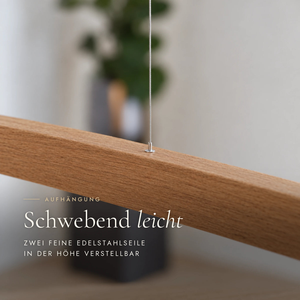 Novara pendant light: suspension on fine stainless steel cables
