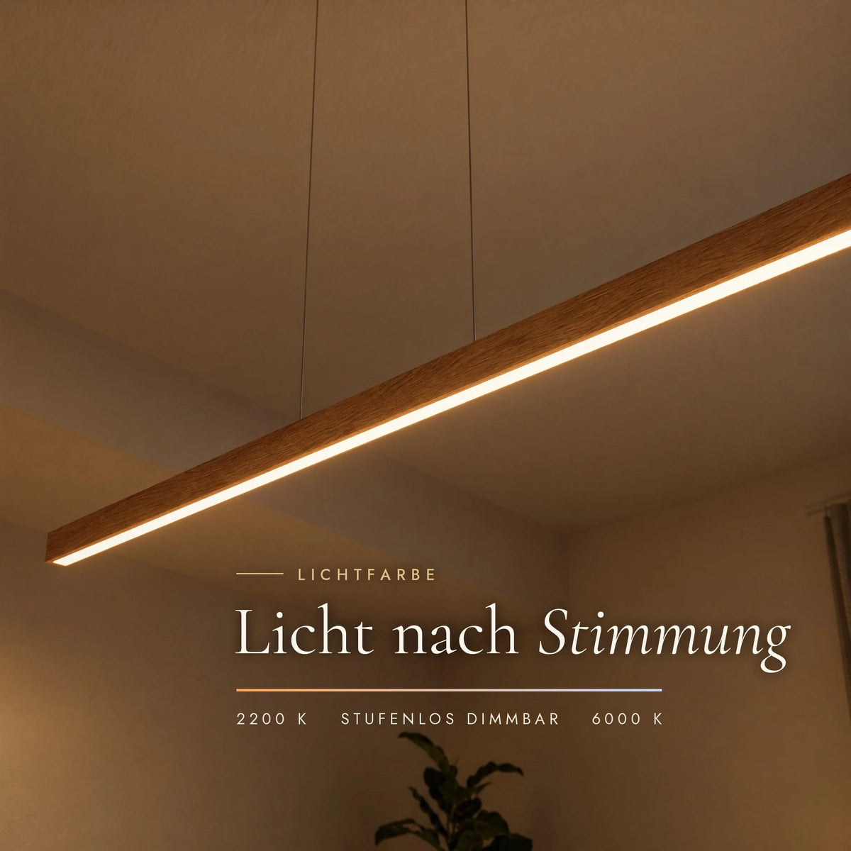 Pendelleuchte Tara mit einstellbarer Lichtfarbe von 2200 bis 6000 Kelvin, stufenlos dimmbar