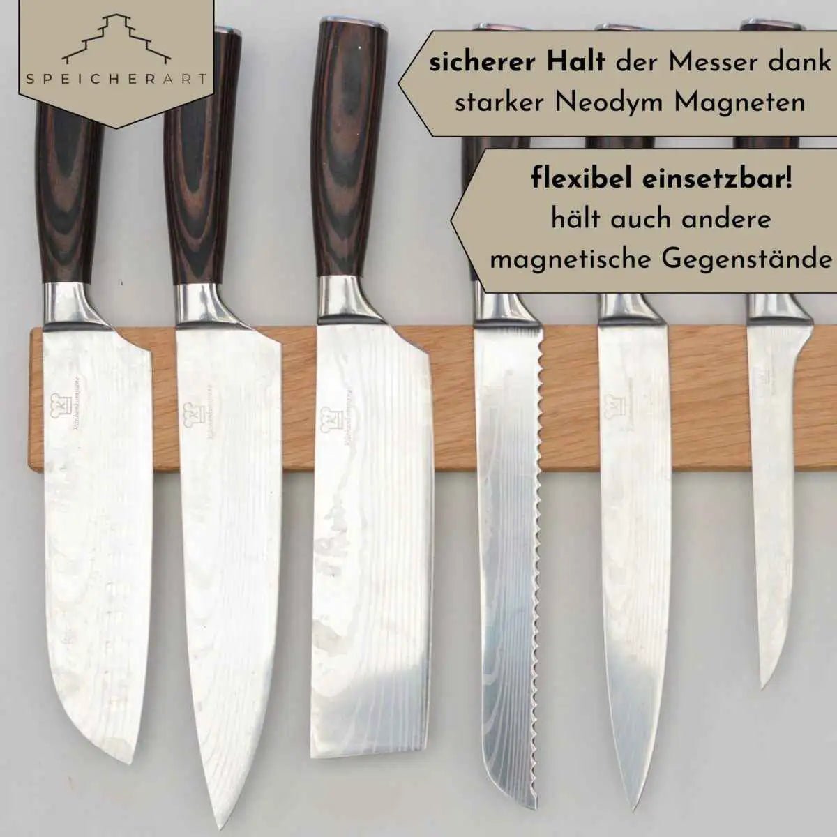 Modernes Design, maximale Funktionalität – Oskar, die Magnetleiste für Messer.
