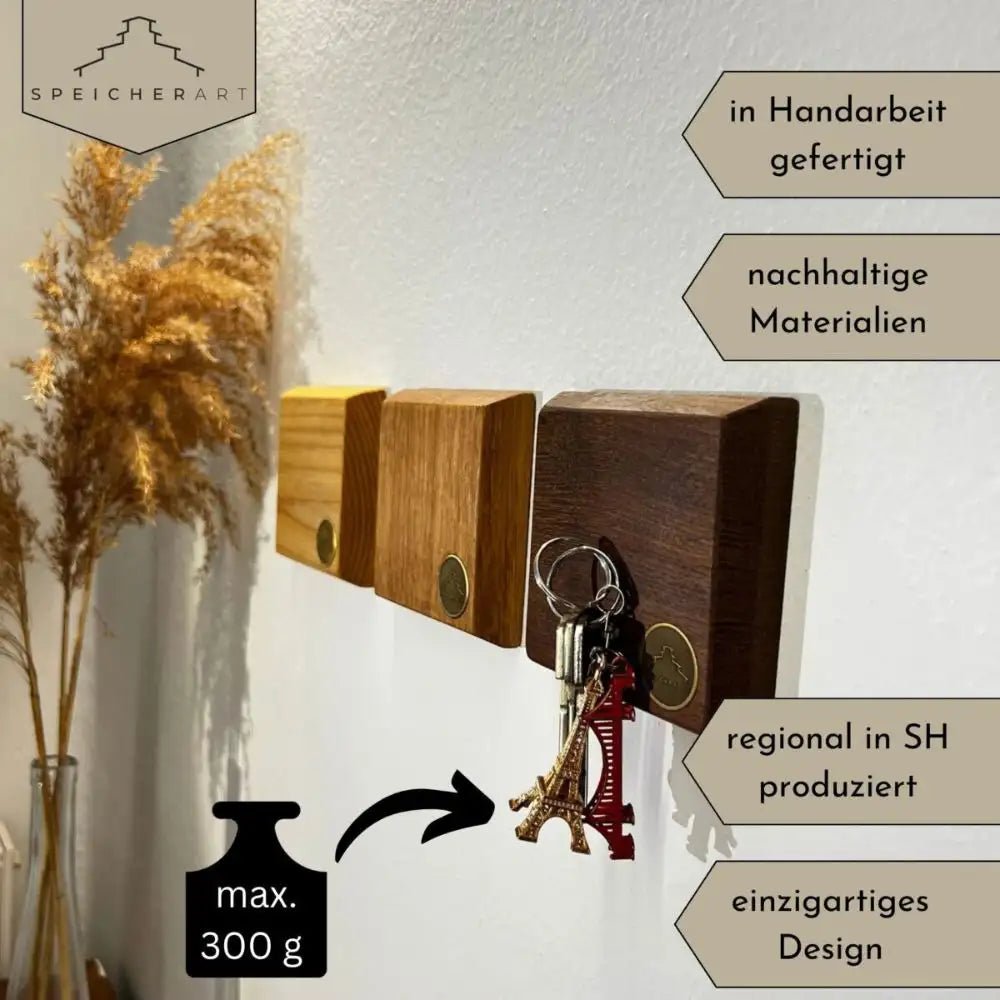 Stilvolle Schlüsselorganisation: Mit dem handgefertigten Schlüsselboard aus Massivholz behältst du stets den Überblick.